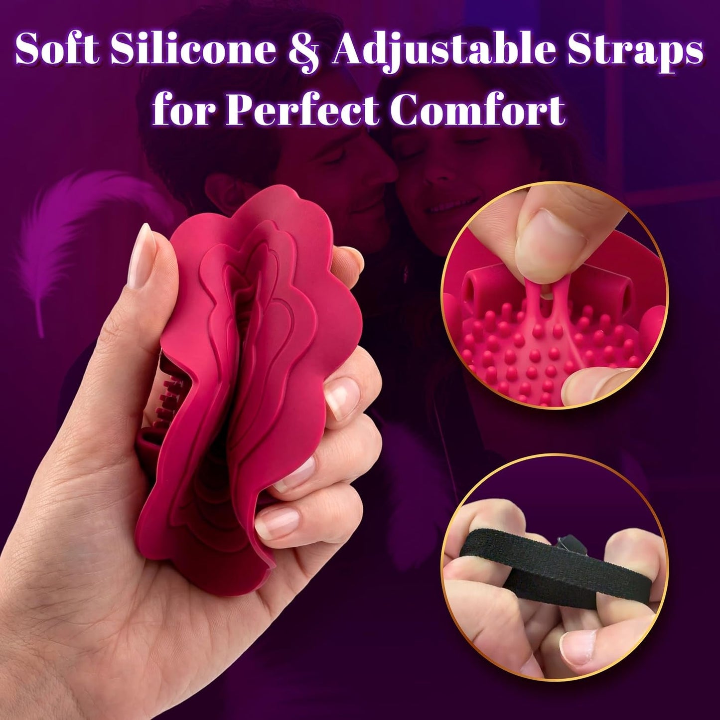 PetalBloom Wearable Rose Nipple Vibrators – Remote, 10 Modes - Vixen Adult Playroom