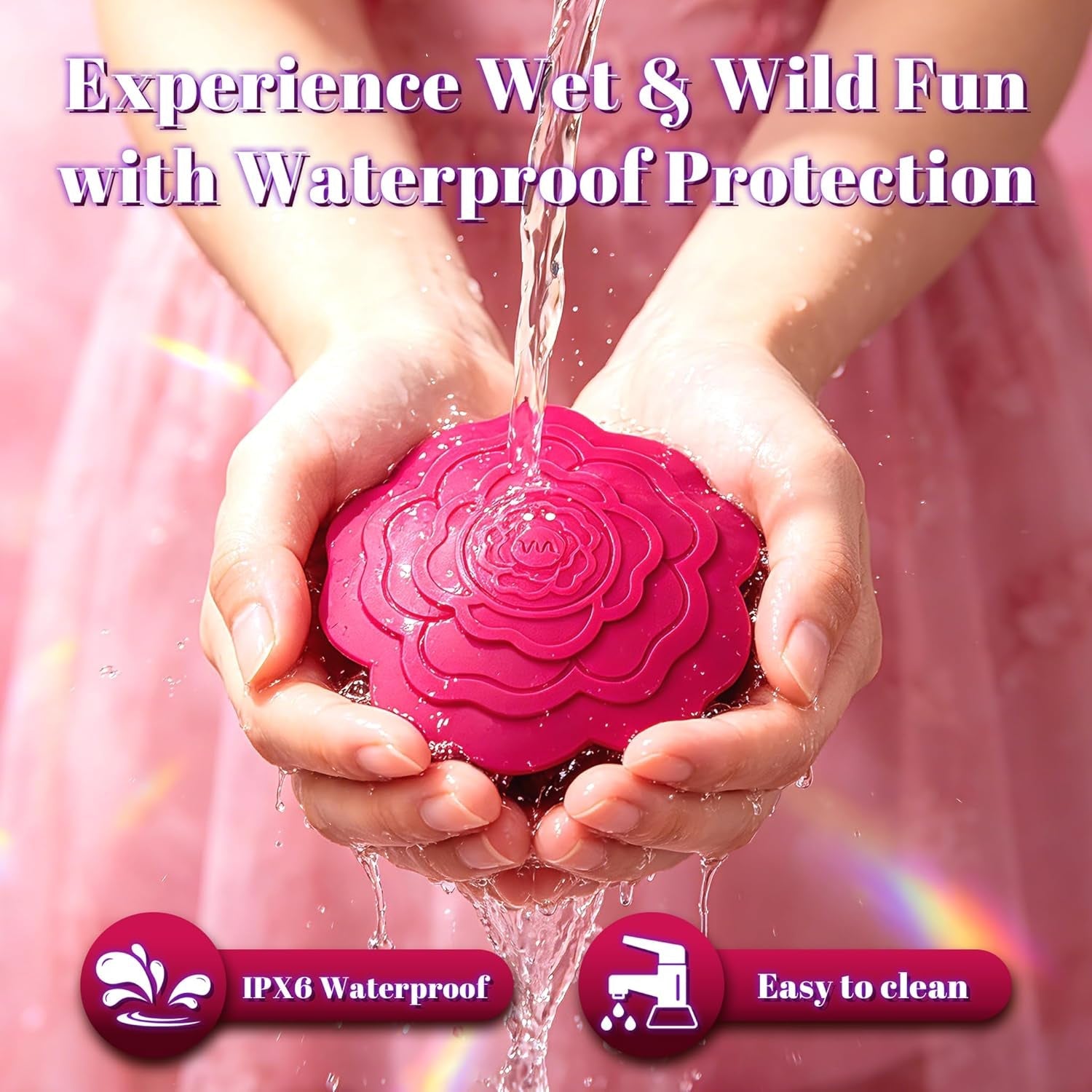PetalBloom Wearable Rose Nipple Vibrators – Remote, 10 Modes - Vixen Adult Playroom