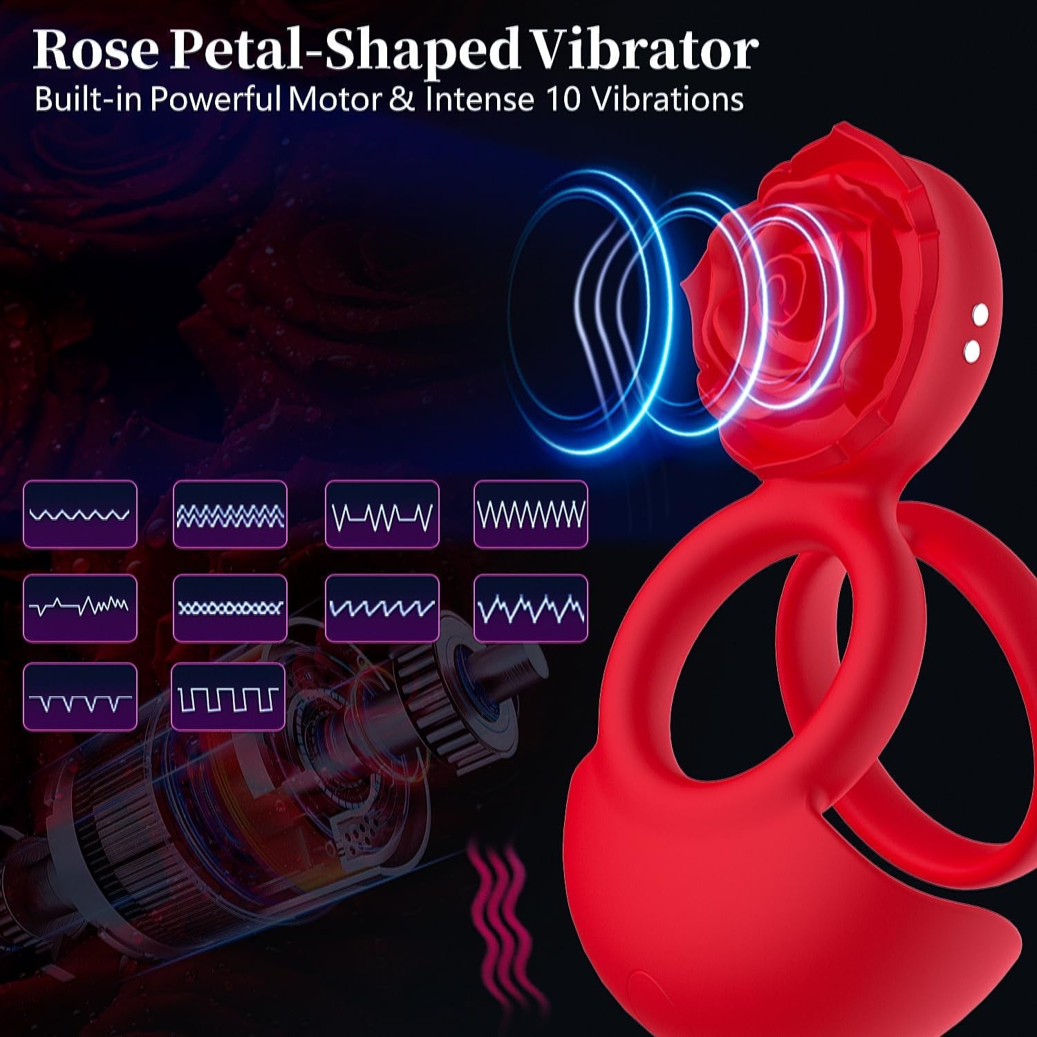PetalBond Rose Cock Ring Vibrator for Couples - Vixen | Nova Network