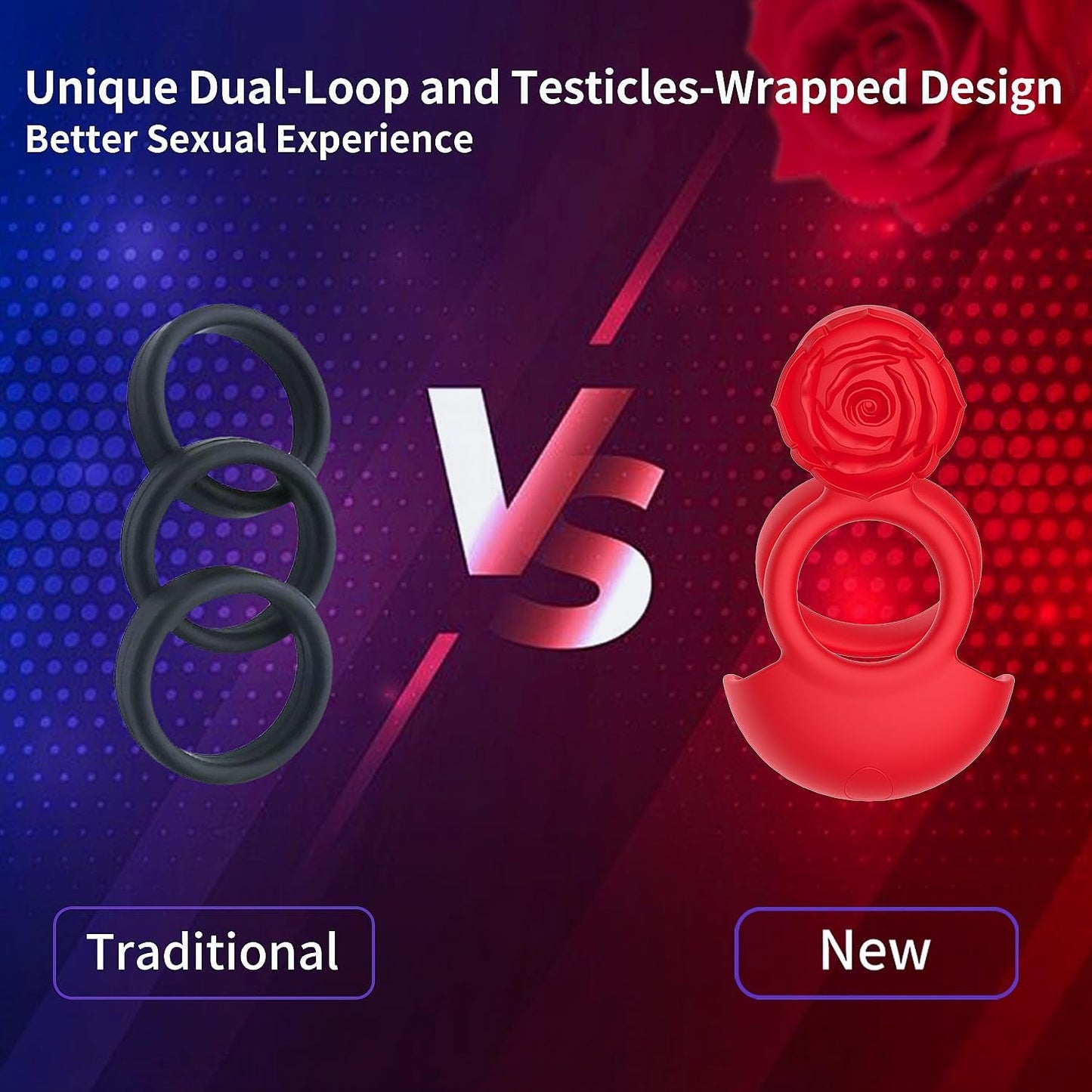 PetalBond Rose Cock Ring Vibrator for Couples - Vixen | Nova Network