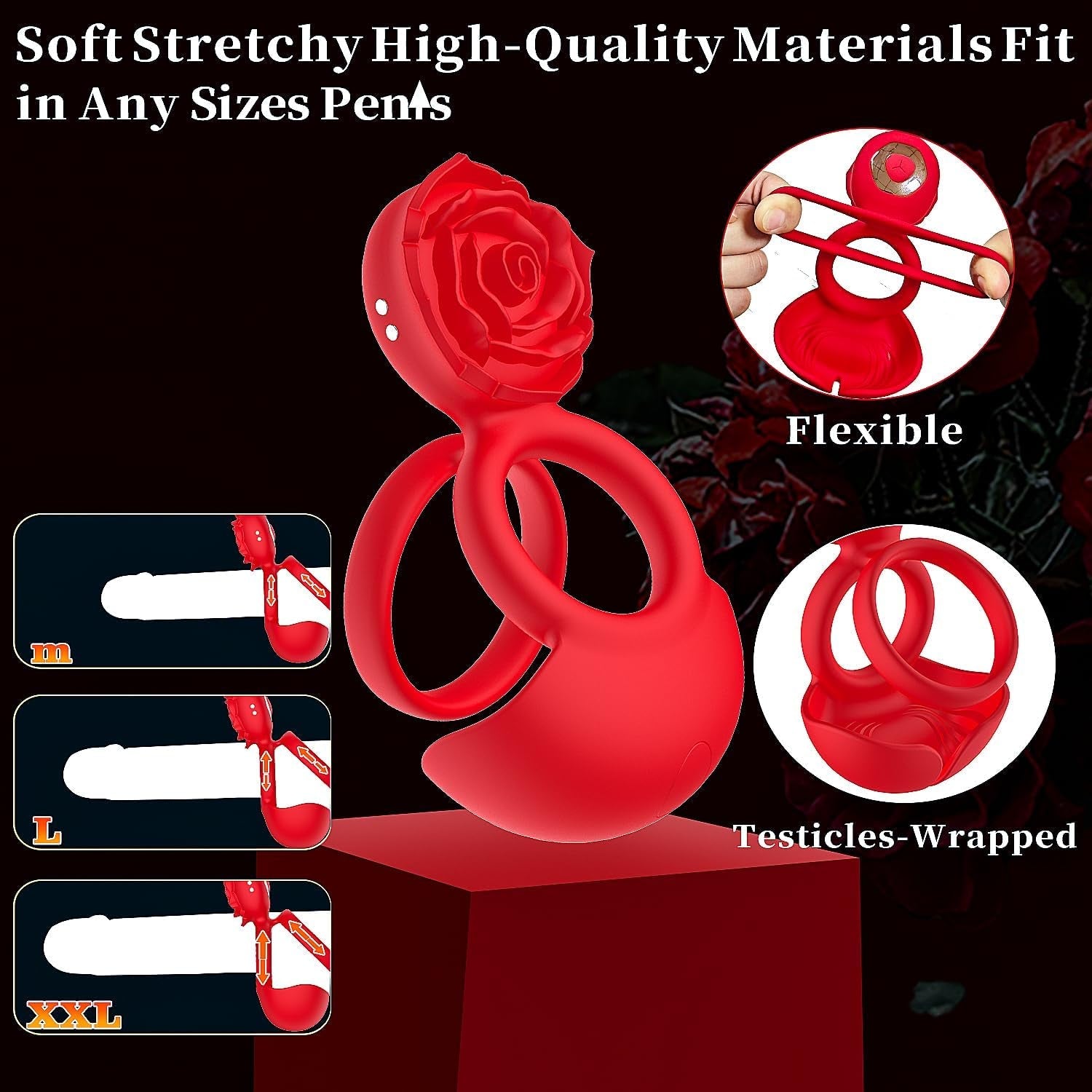 PetalBond Rose Cock Ring Vibrator for Couples - Vixen | Nova Network