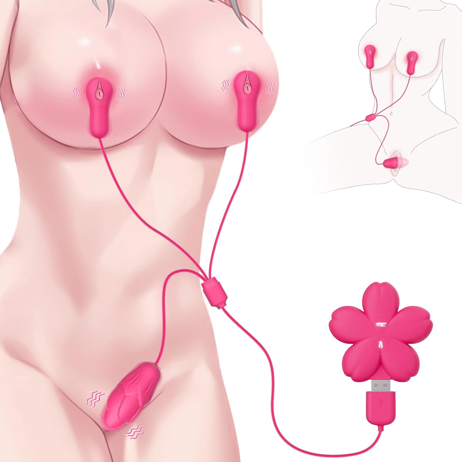 PetalClamp Nipple Clamp & Egg Vibrator Set - Vixen | Nova Network
