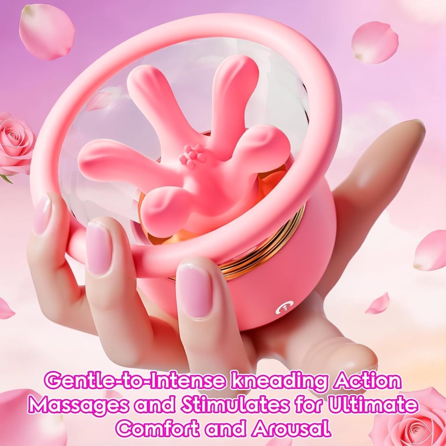 PetalClaw 3-in-1 Rose Nipple Sucker – Knead, Suck & Vibrate - Vixen Adult Playroom