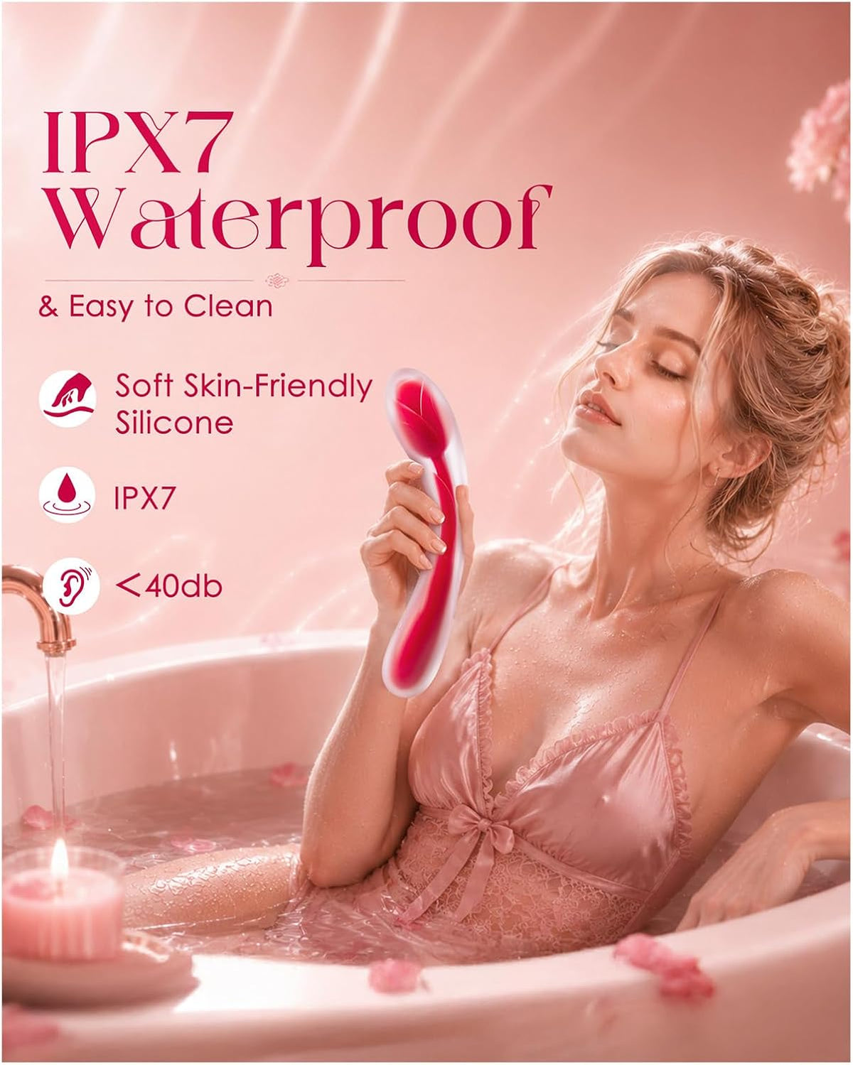 PetalCurve Bendable Rose Wand Vibrator for Clit and G-Spot Stimulation - Vixen Adult Playroom