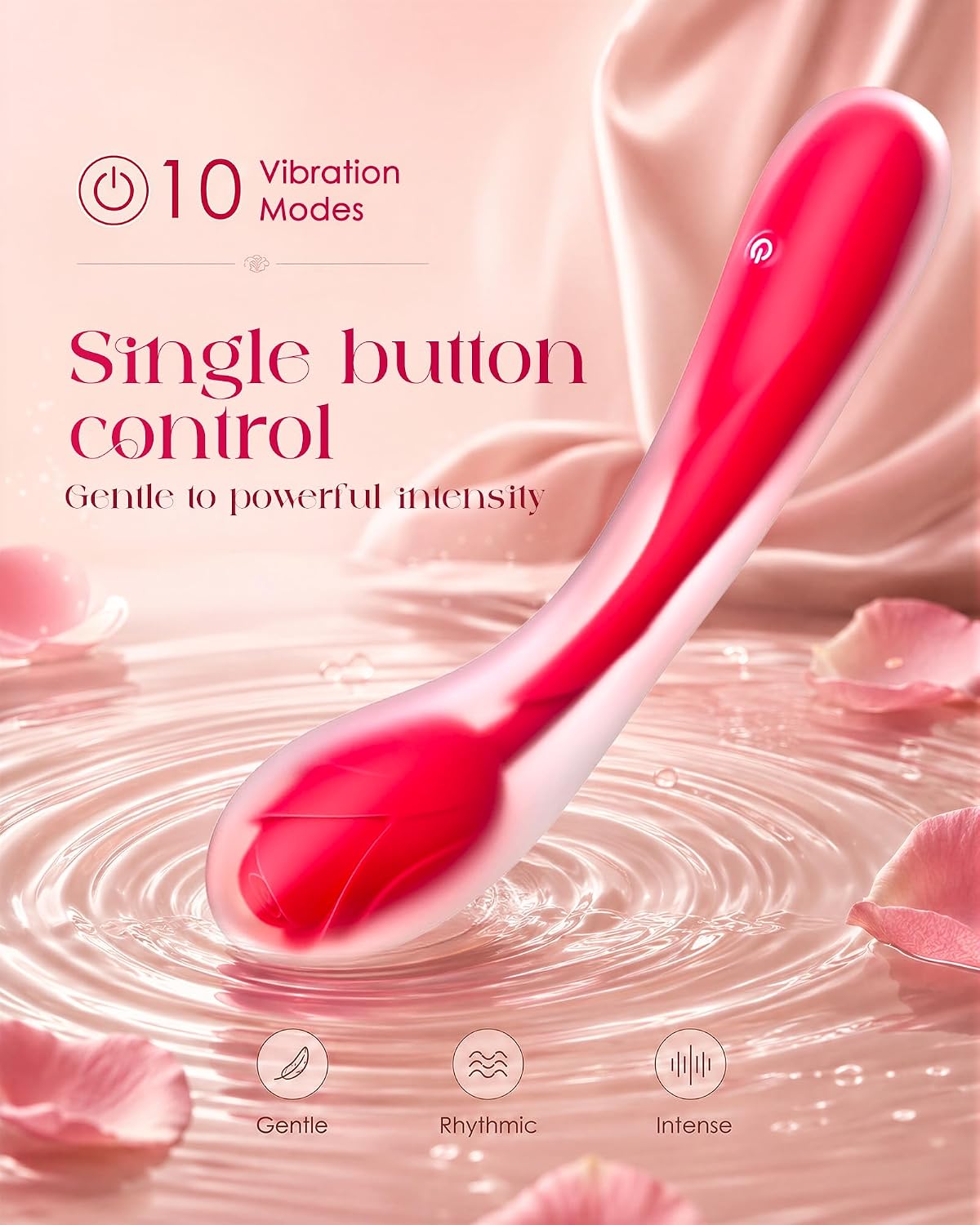 PetalCurve Bendable Rose Wand Vibrator for Clit and G-Spot Stimulation - Vixen Adult Playroom