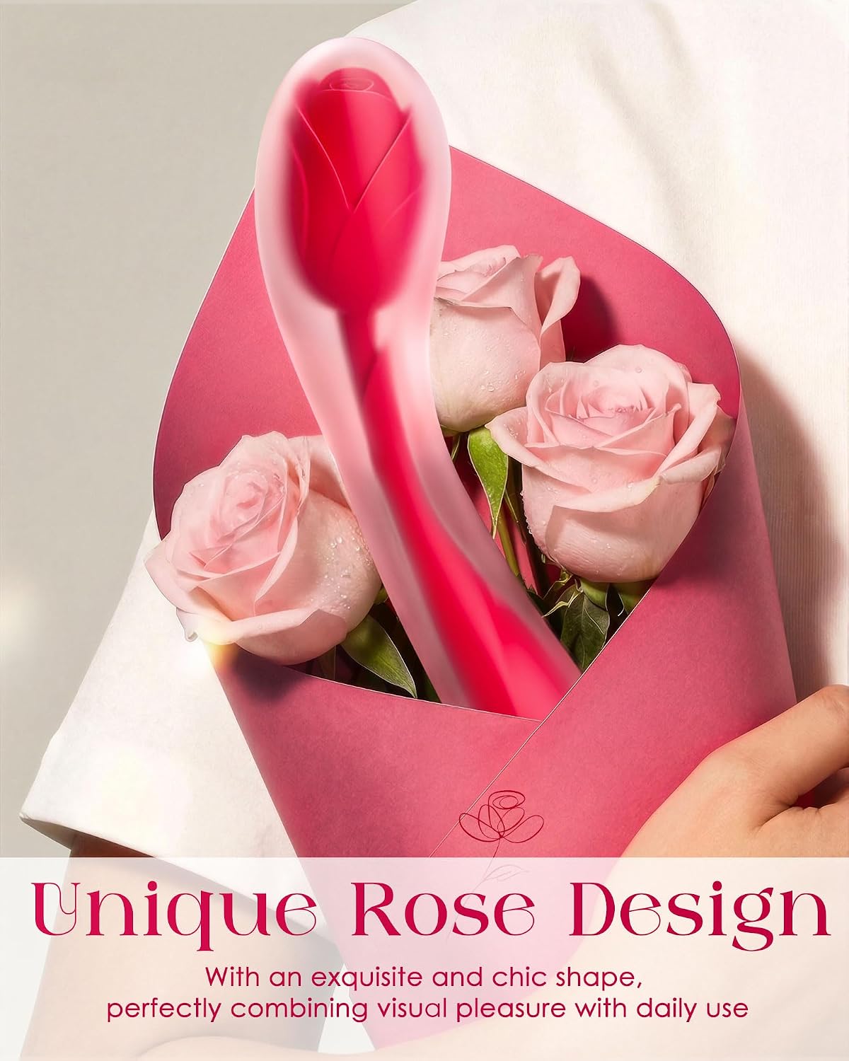 PetalCurve Bendable Rose Wand Vibrator for Clit and G-Spot Stimulation - Vixen Adult Playroom