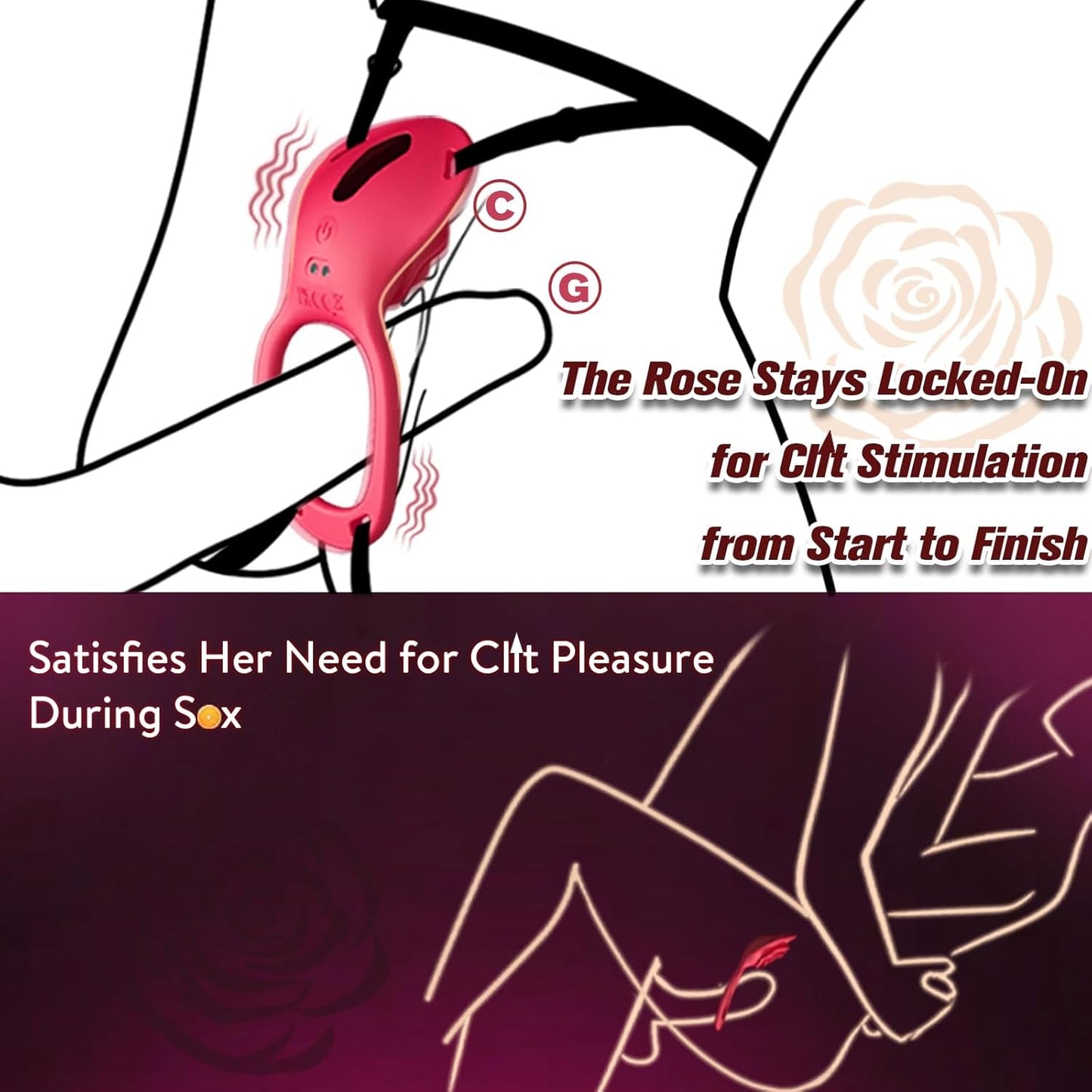 PetalLush Rose Couples Wearable Clitoral Vibrator - Vixen | Nova Network