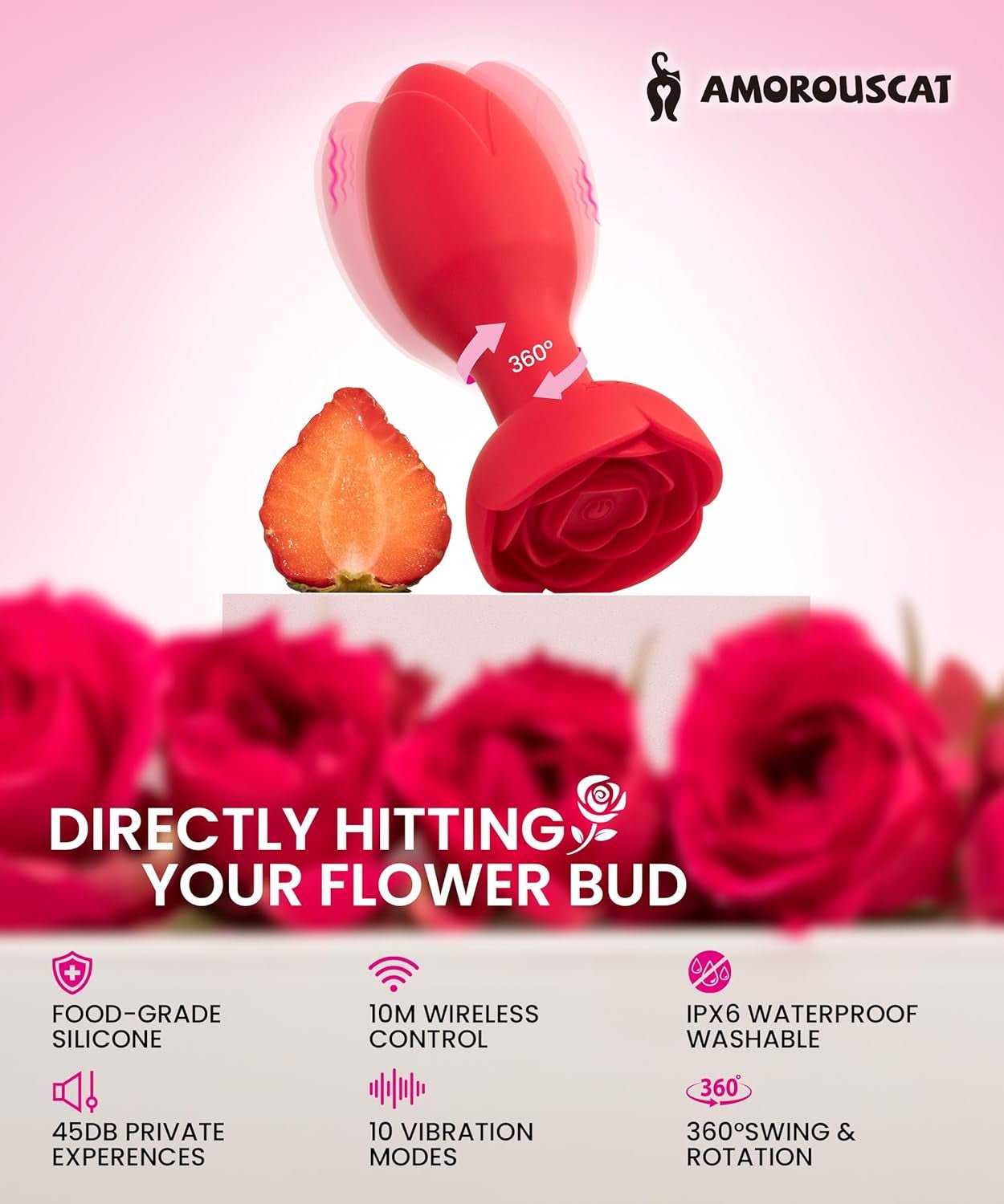 PetalOrbit Rose Anal Plug Vibrator - Vixen | Nova Network