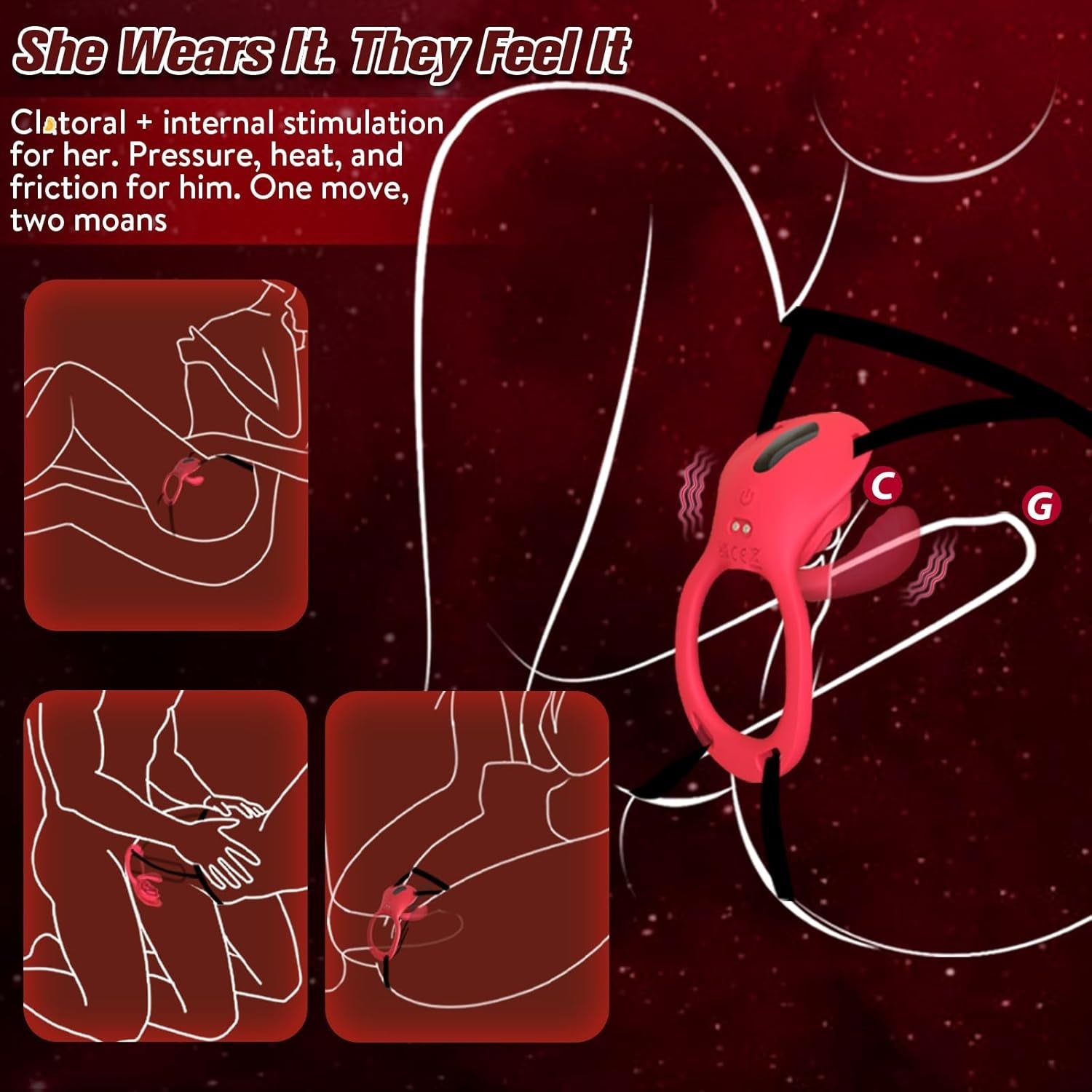 PetalPlay Wearable Couples Rose G - Spot Vibrator - Vixen | Nova Network