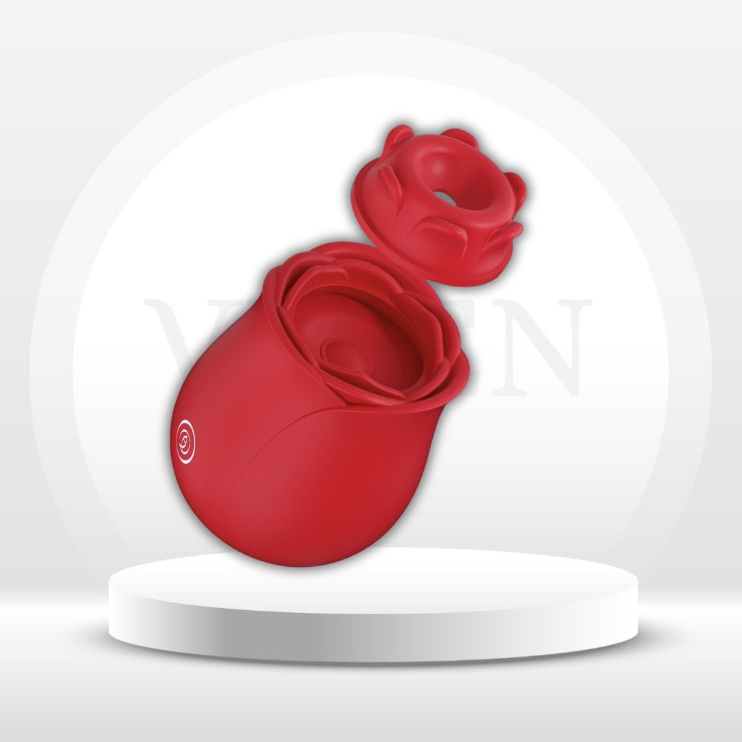 PetalSeal Rose Sucking Vibrator – Clit & Nipple Sucker, 10 Modes - Vixen Adult Playroom