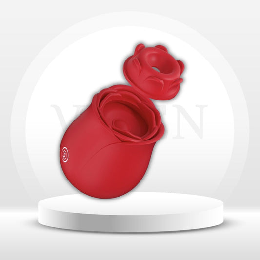 PetalSeal Rose Sucking Vibrator – Clit & Nipple Sucker, 10 Modes - Vixen Adult Playroom