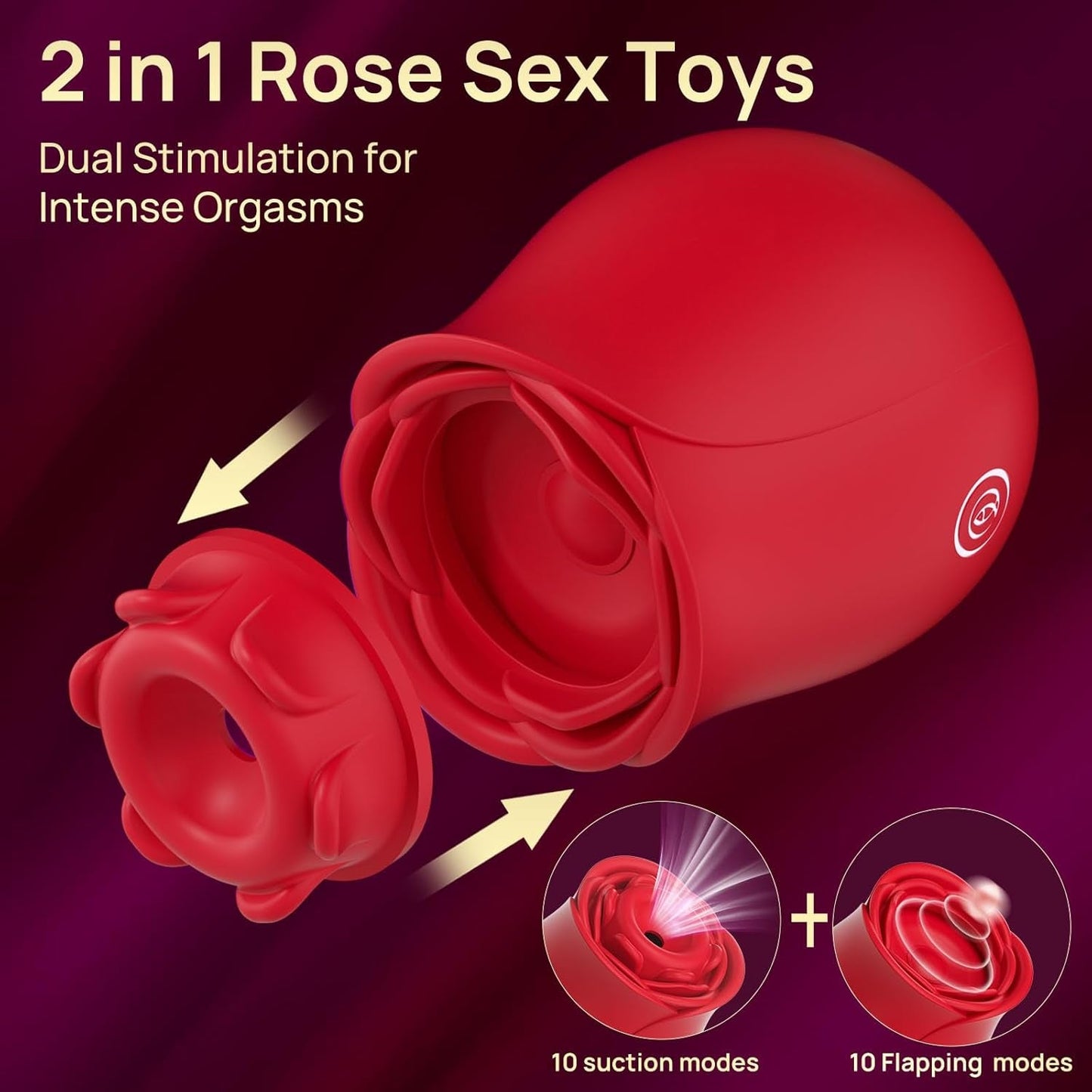 PetalSeal Rose Sucking Vibrator – Clit & Nipple Sucker, 10 Modes - Vixen Adult Playroom