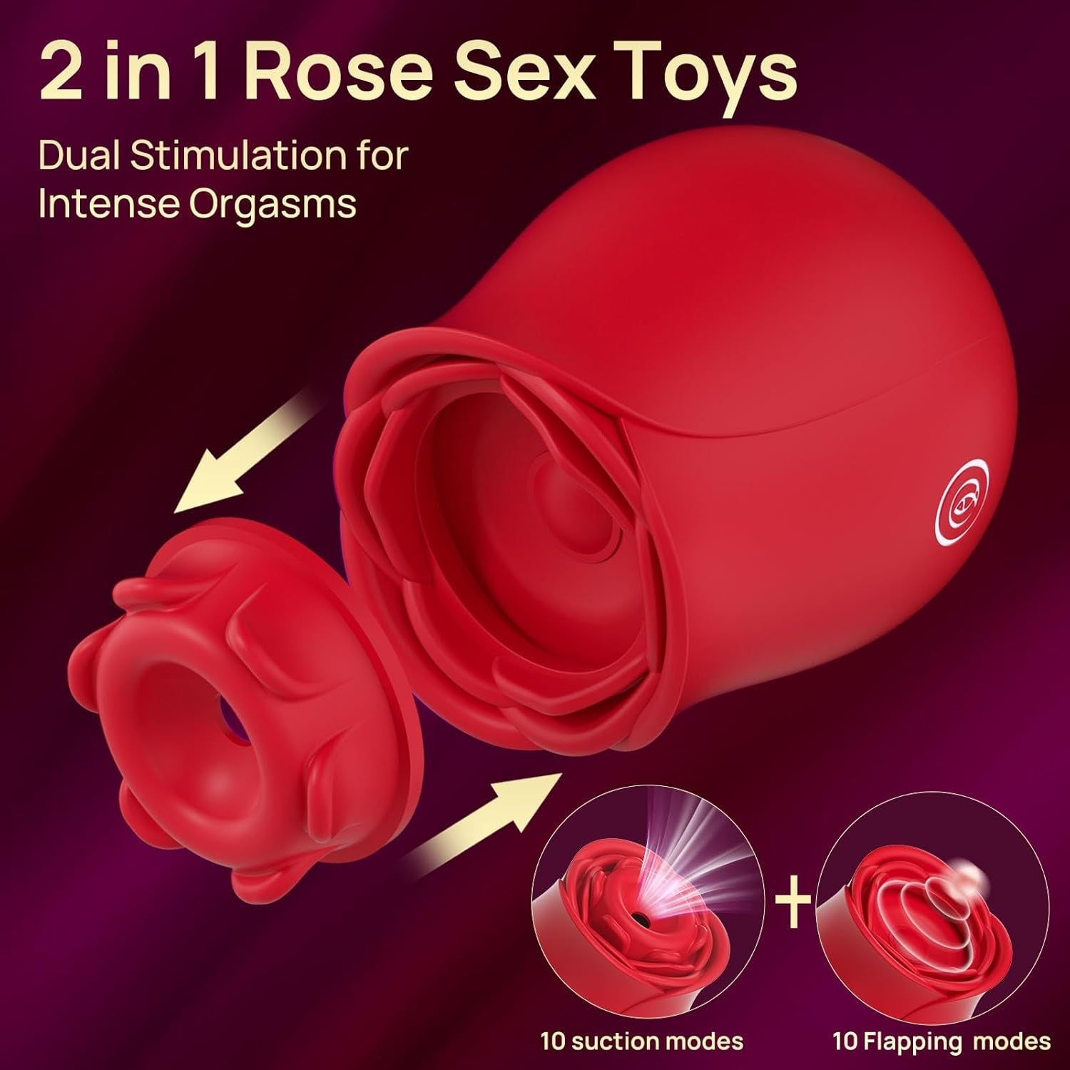 PetalSeal Rose Sucking Vibrator – Clit & Nipple Sucker, 10 Modes - Vixen Adult Playroom