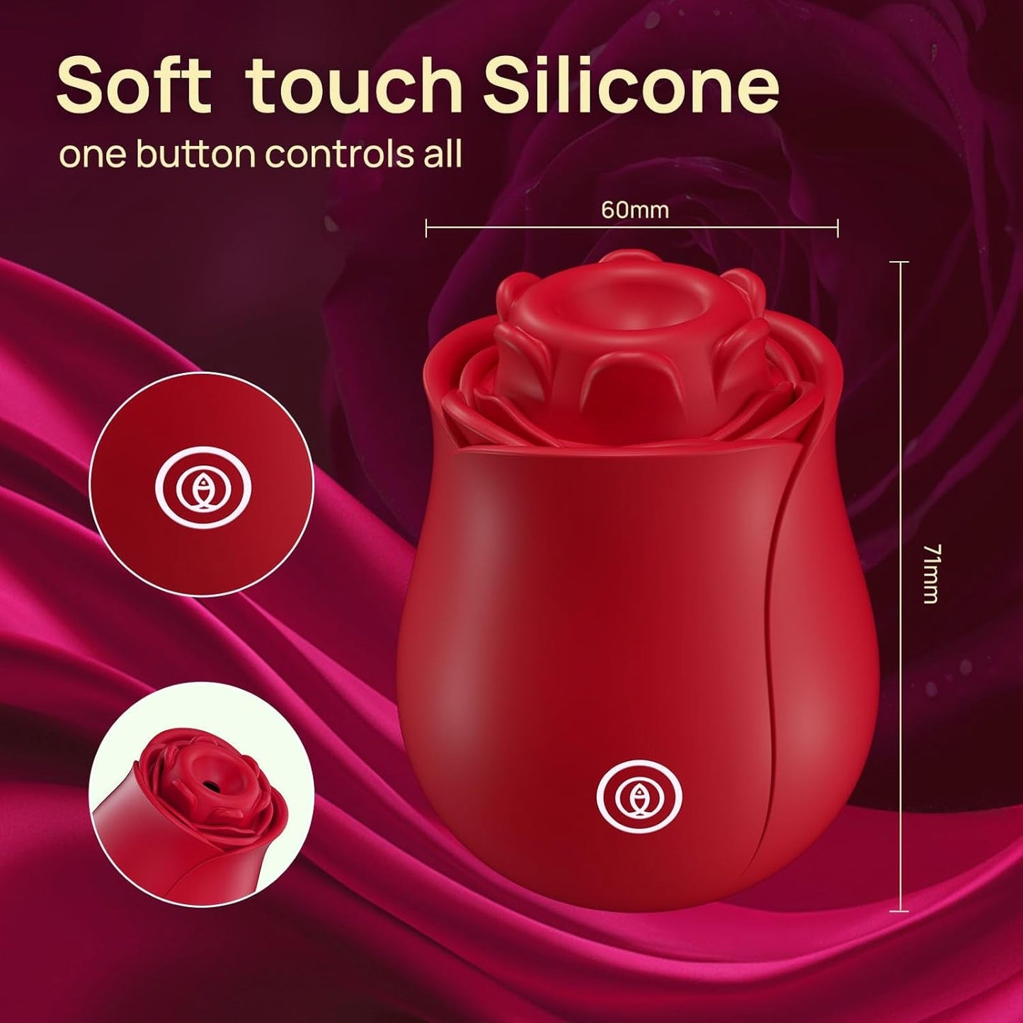 PetalSeal Rose Sucking Vibrator – Clit & Nipple Sucker, 10 Modes - Vixen Adult Playroom