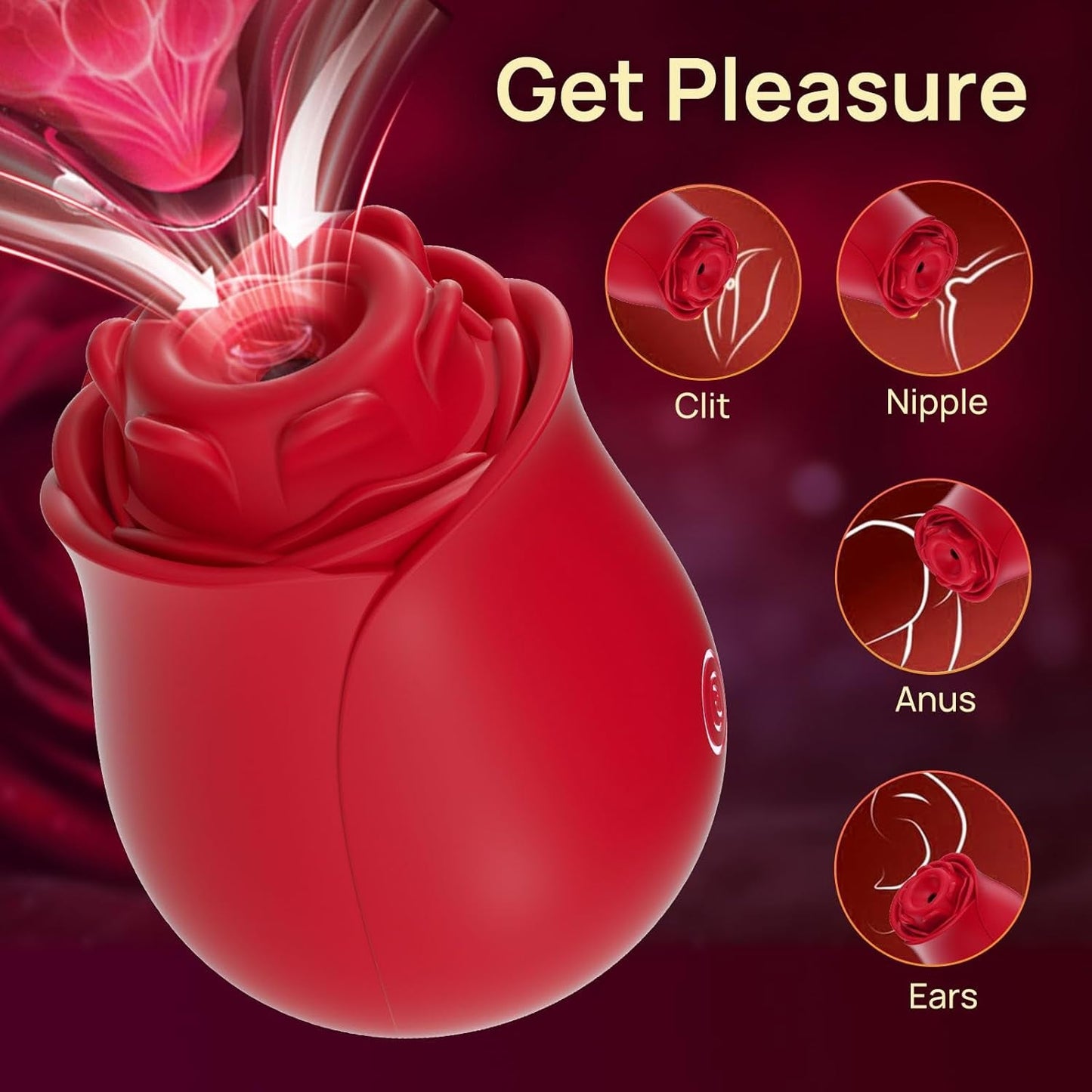 PetalSeal Rose Sucking Vibrator – Clit & Nipple Sucker, 10 Modes - Vixen Adult Playroom