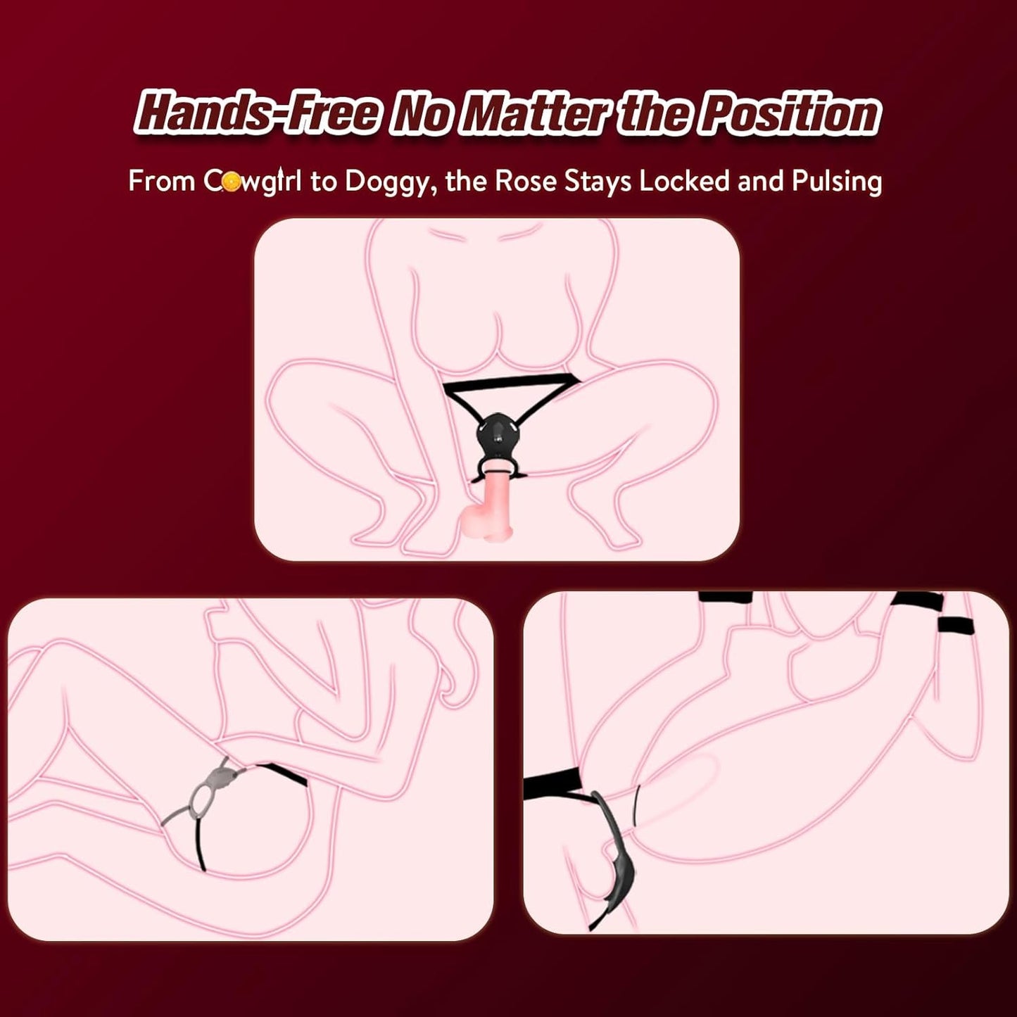 PetalThrob Strap - On Couples Rose Clitoral Vibrator - Vixen | Nova Network