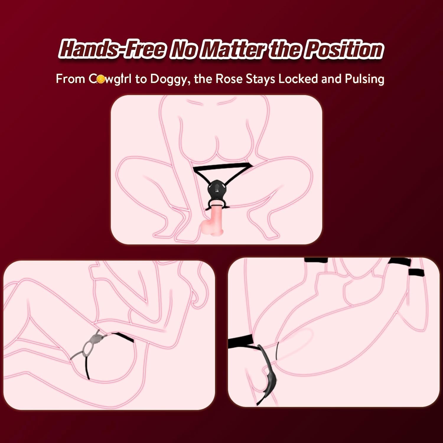 PetalThrob Strap - On Couples Rose Clitoral Vibrator - Vixen | Nova Network