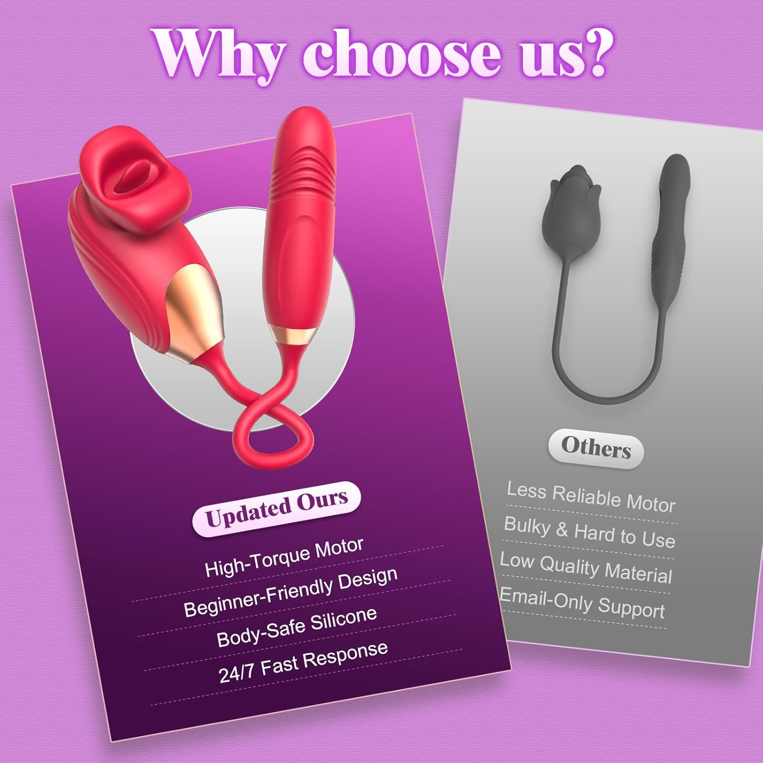 PetalThrust Rose Vibrator – Lick & Thrust 2 - in - 1 - Vixen | Nova Network