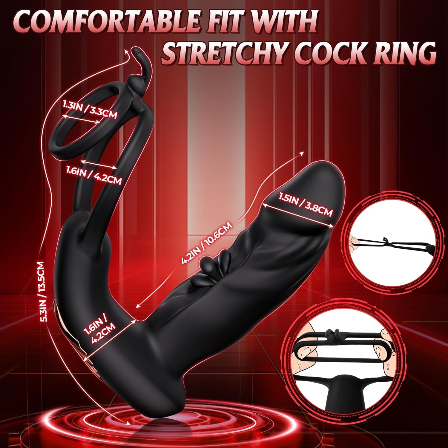 PhantomTouch Prostate Massager Cock Ring | 10 Flap + 10 Vibe - Vixen | Nova Network