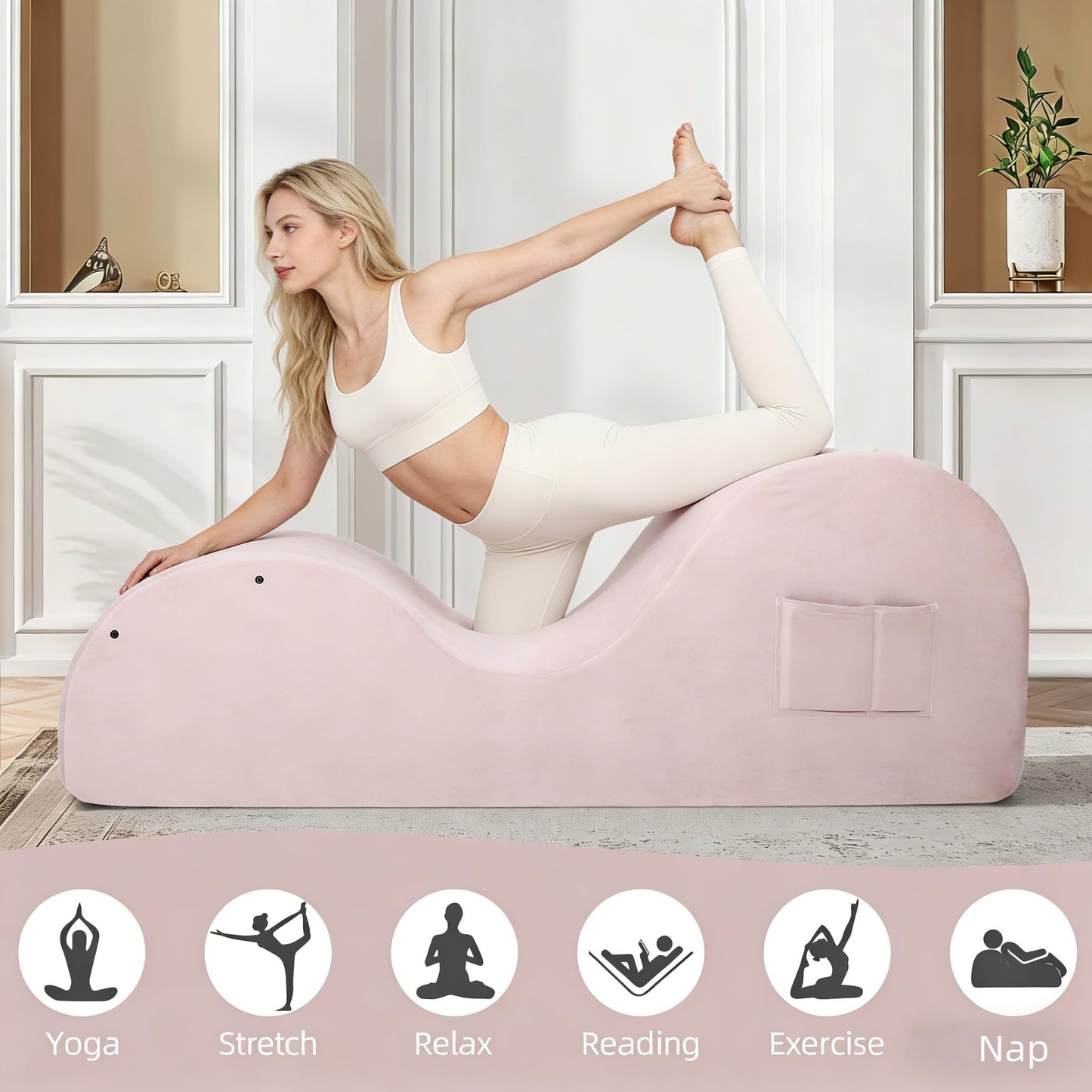 Pink Ergonomic Curved Premium Sex Chaise - Vixen | Nova Network