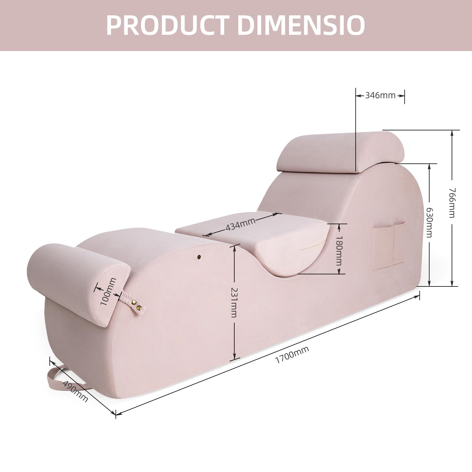 Pink Ergonomic Curved Premium Sex Chaise - Vixen | Nova Network
