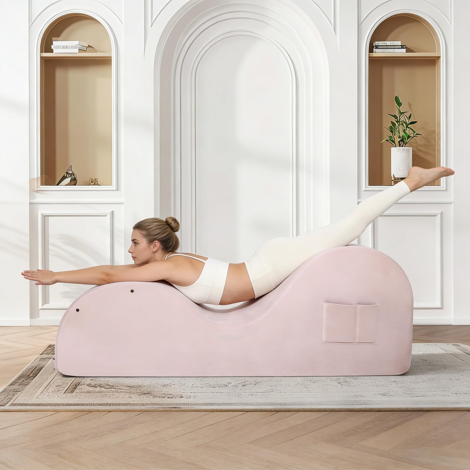 Pink Ergonomic Curved Premium Sex Chaise - Vixen | Nova Network