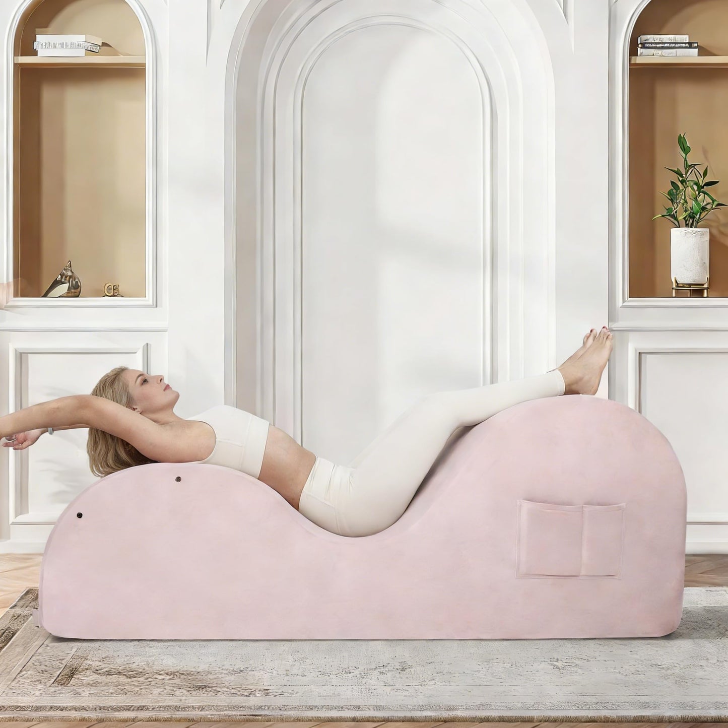 Pink Ergonomic Curved Premium Sex Chaise - Vixen | Nova Network