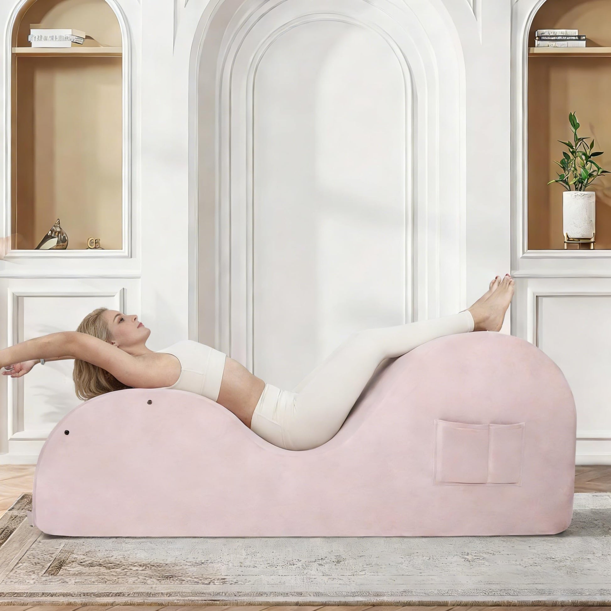 Pink Ergonomic Curved Premium Sex Chaise - Vixen | Nova Network