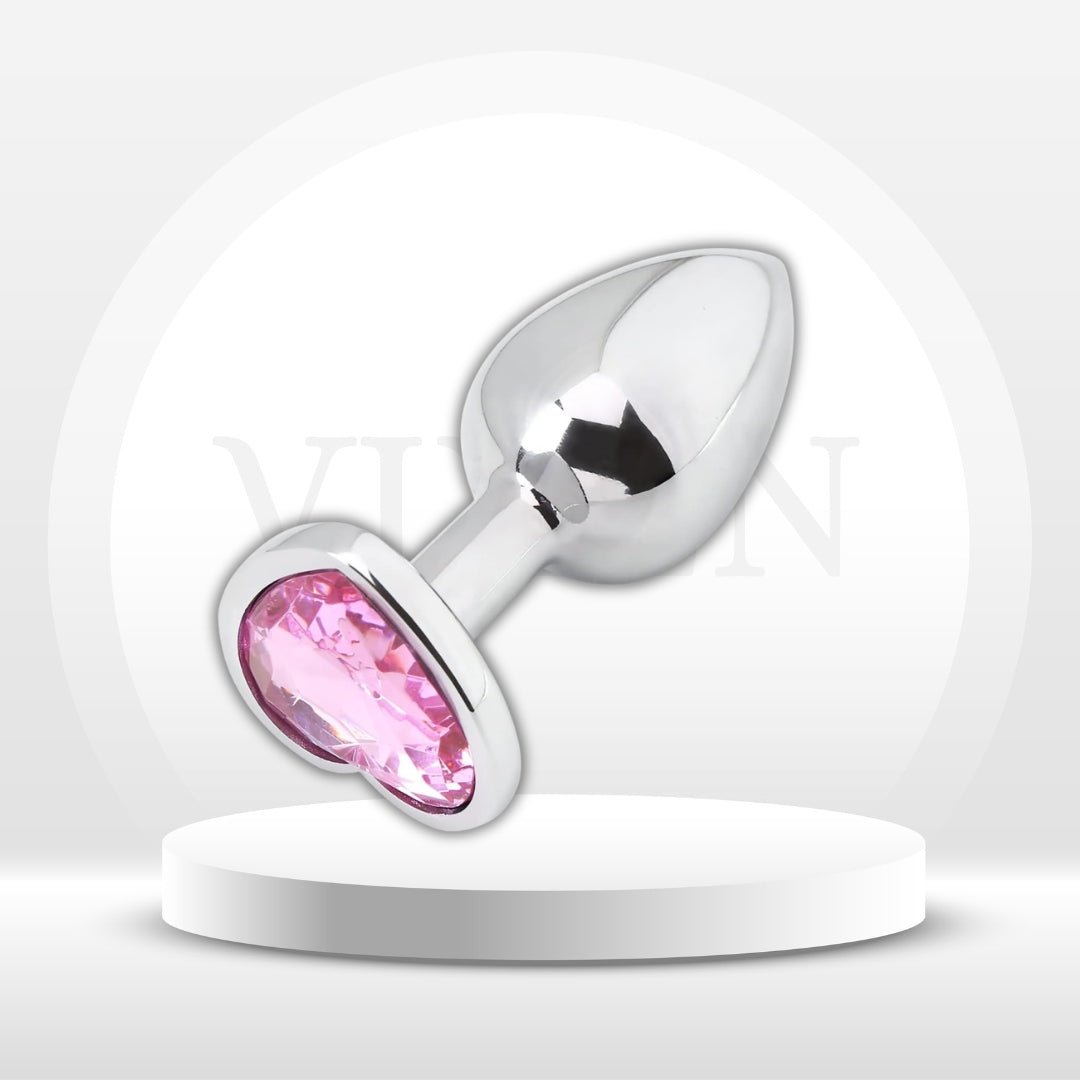 PinkHeart Small Metal Heart Jewel Butt Plug - Vixen | Nova Network