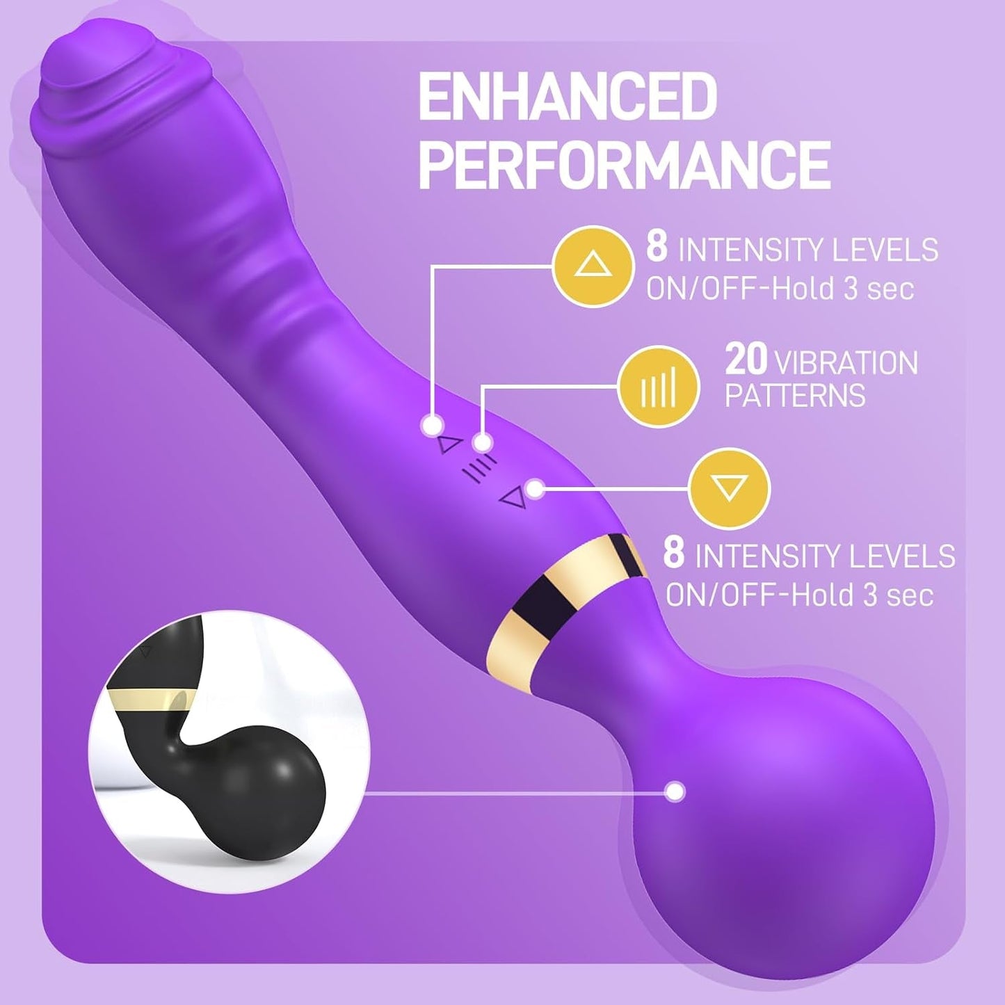 PlumVolt Dual Stimulation Wand Vibrator - Vixen | Nova Network