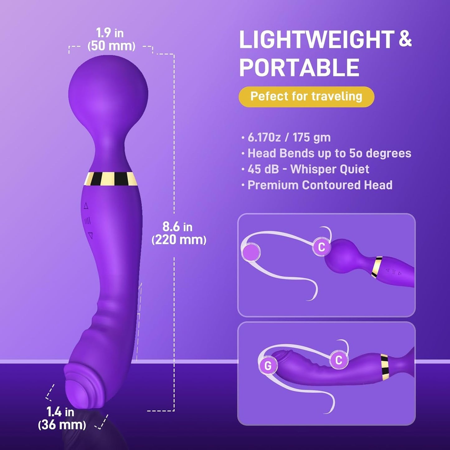 PlumVolt Dual Stimulation Wand Vibrator - Vixen | Nova Network