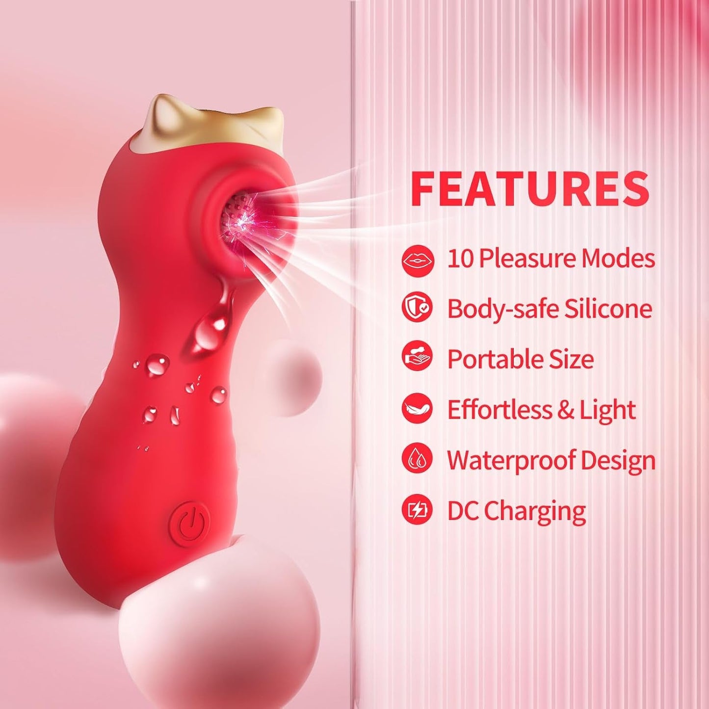 PocketBliss Mini Rose Clit Sucker – 3-in-1 Suck, Vibrate & Tap - Vixen Adult Playroom