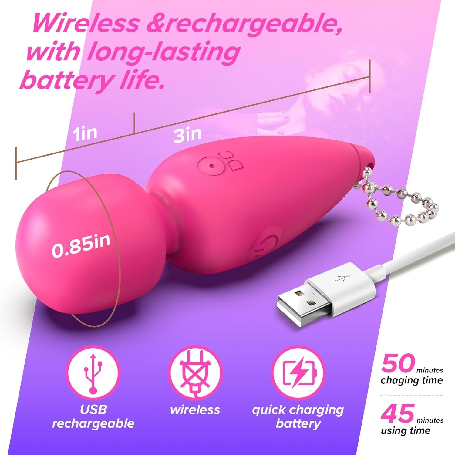 PocketWand Mini Bullet Wand Vibrator - Vixen | Nova Network