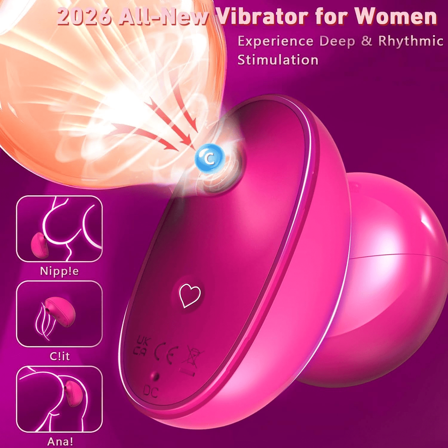 PowderPuff Clitoral Sucking Vibrator – 10 Modes, Discreet & Silent - Vixen Adult Playroom