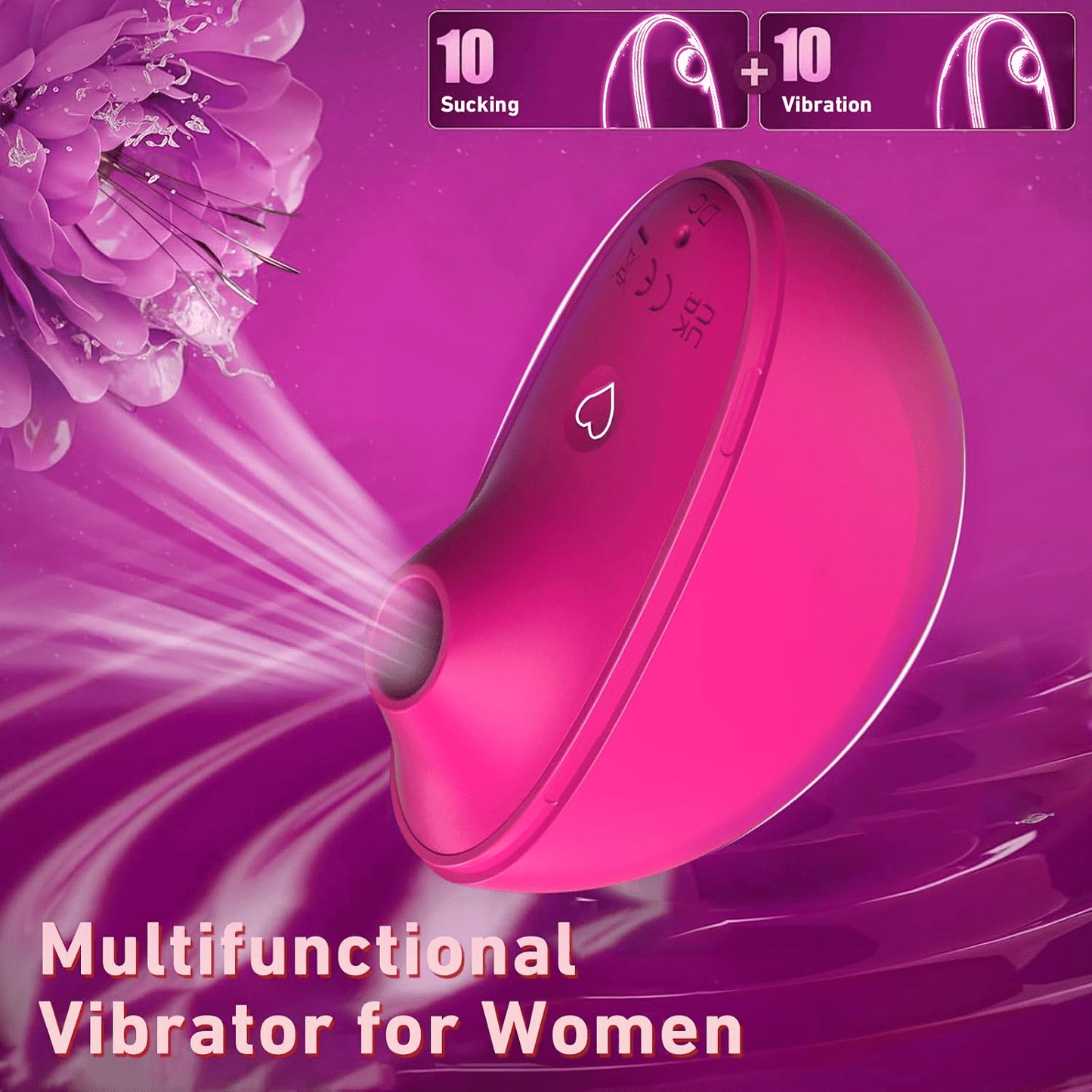 PowderPuff Clitoral Sucking Vibrator – 10 Modes, Discreet & Silent - Vixen Adult Playroom