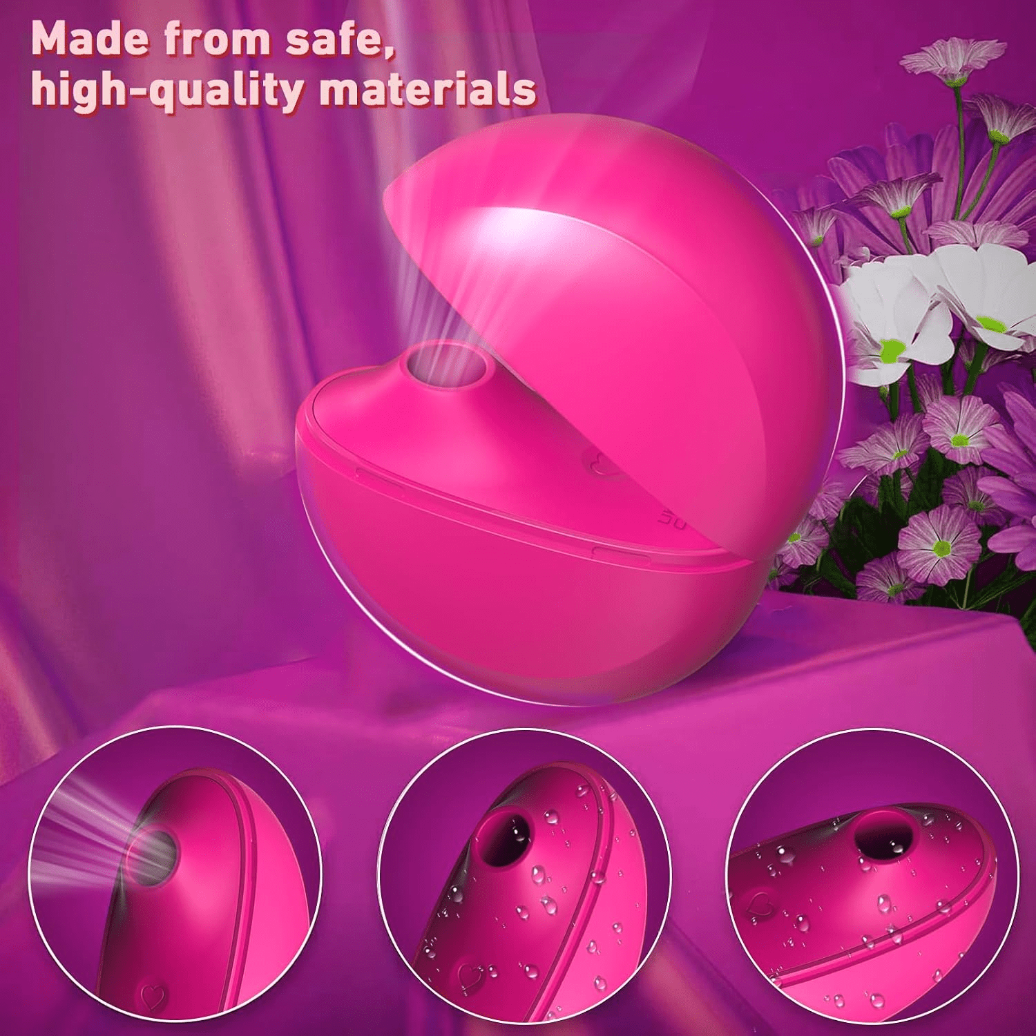 PowderPuff Clitoral Sucking Vibrator – 10 Modes, Discreet & Silent - Vixen Adult Playroom