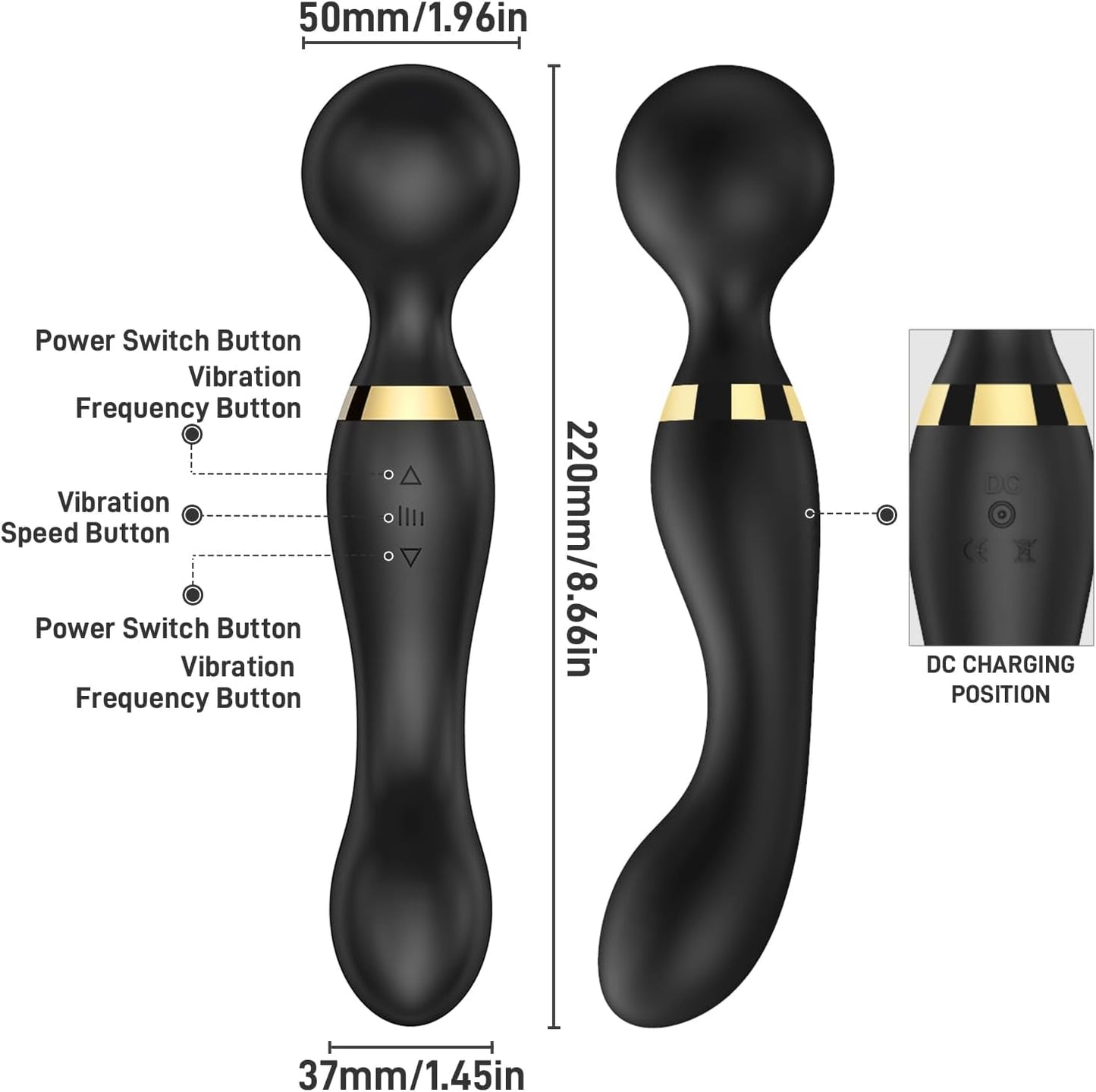 PowerMuse Rechargeable G - Spot Wand Vibrator - Vixen | Nova Network