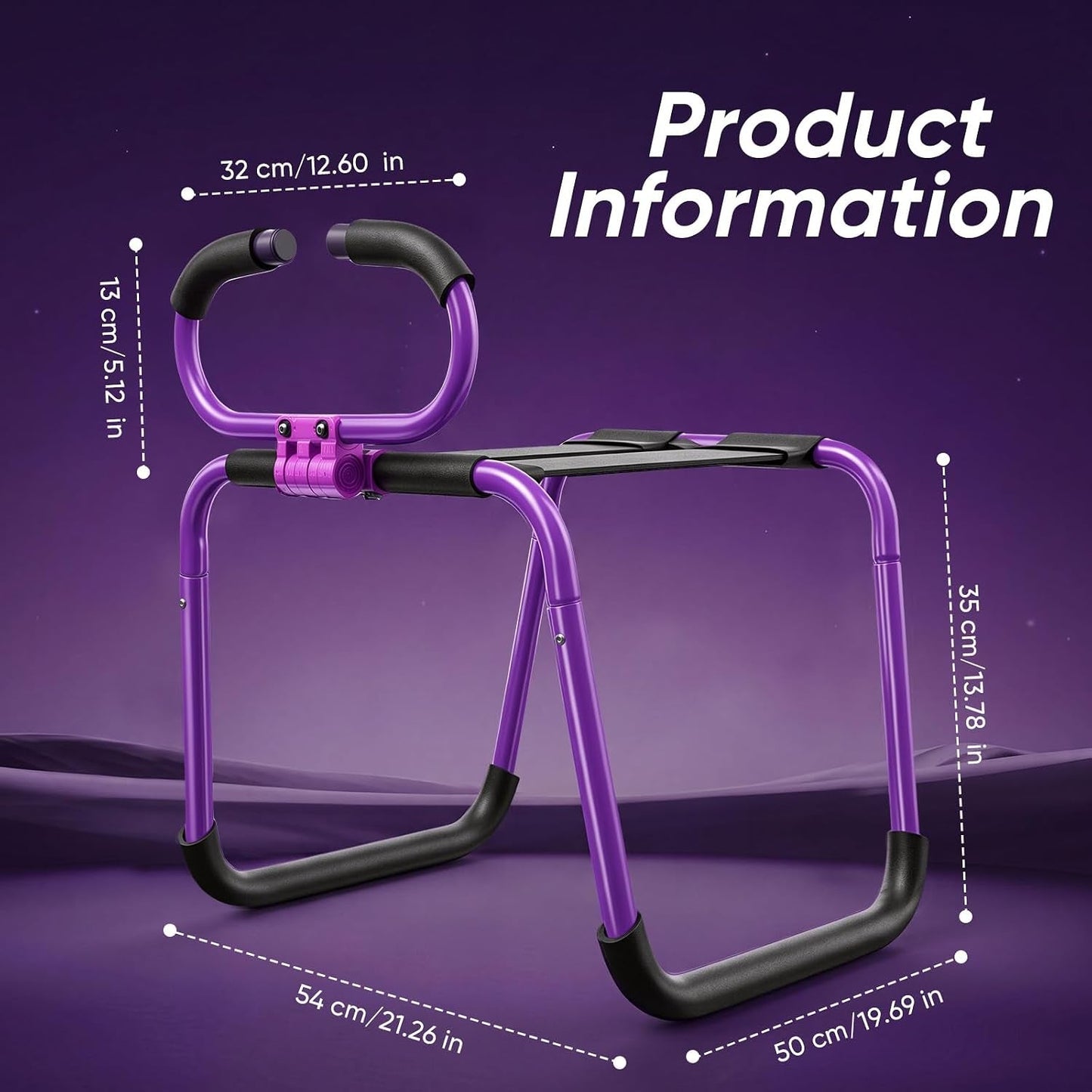 PowerPerch Elastic Sex Chair | Handrails, 400lb Capacity - Vixen Adult Playroom