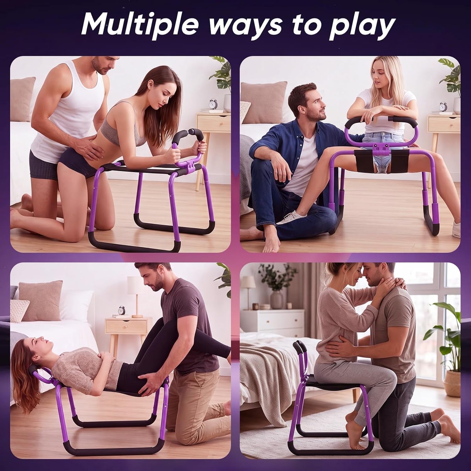 PowerPerch Elastic Sex Chair | Handrails, 400lb Capacity - Vixen Adult Playroom