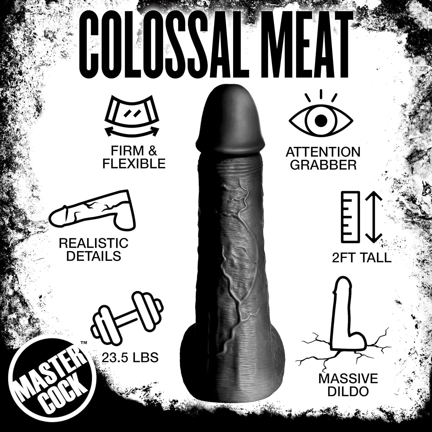 PowerRod 24 - Inch Giant Ebony Dildo - Vixen | Nova Network