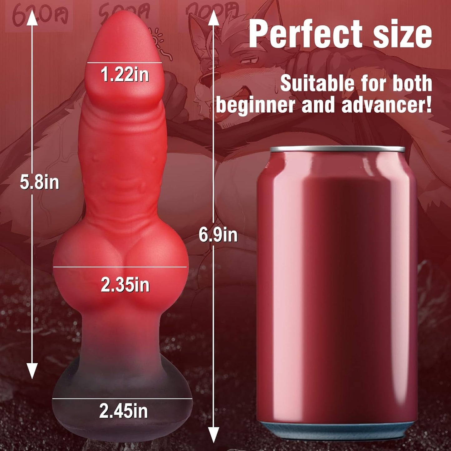 PrimalKnot 6.7" Knotted Fantasy Dildo Butt Plug - Vixen | Nova Network