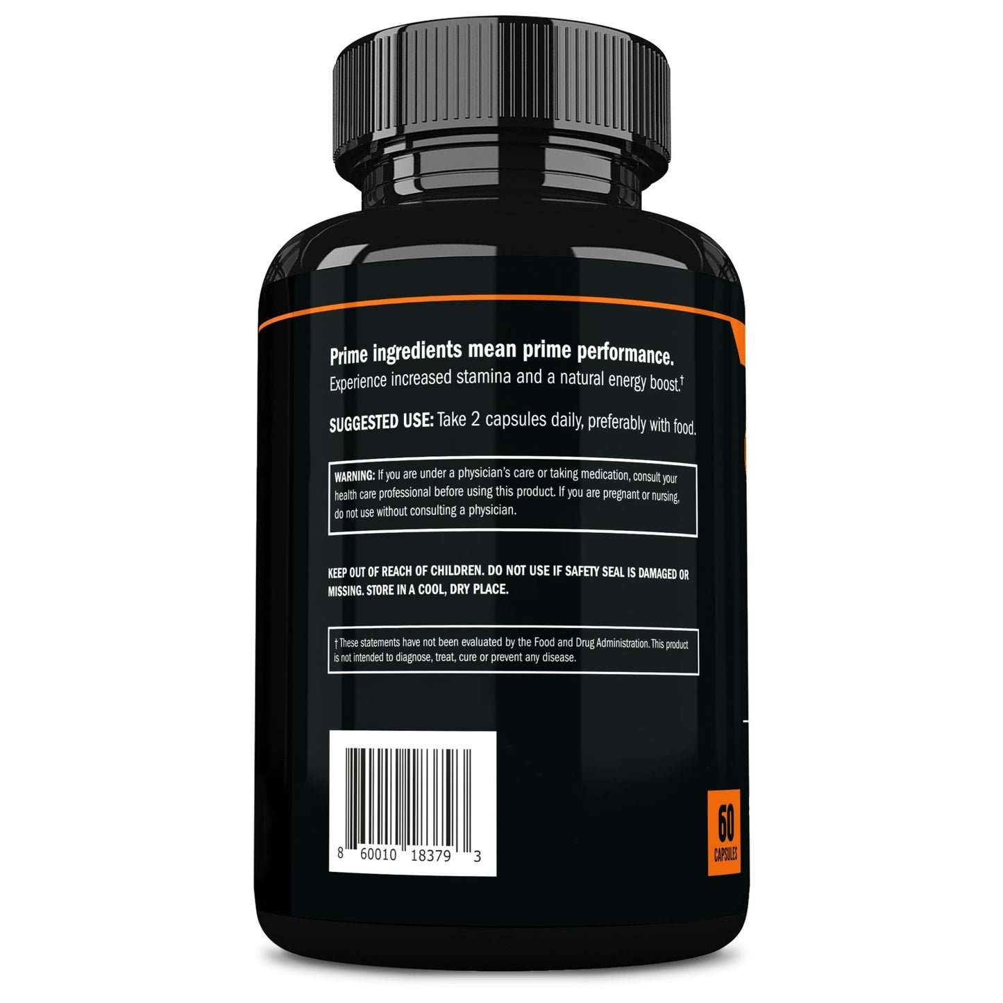 Prime Labs Organic Black Maca Root Capsules 1,200mg - Stamina, Drive, Energy, Vitality - Peruvian 20:1 Extract - for Men & Women - 60 Count - Vixen Adult Playroom