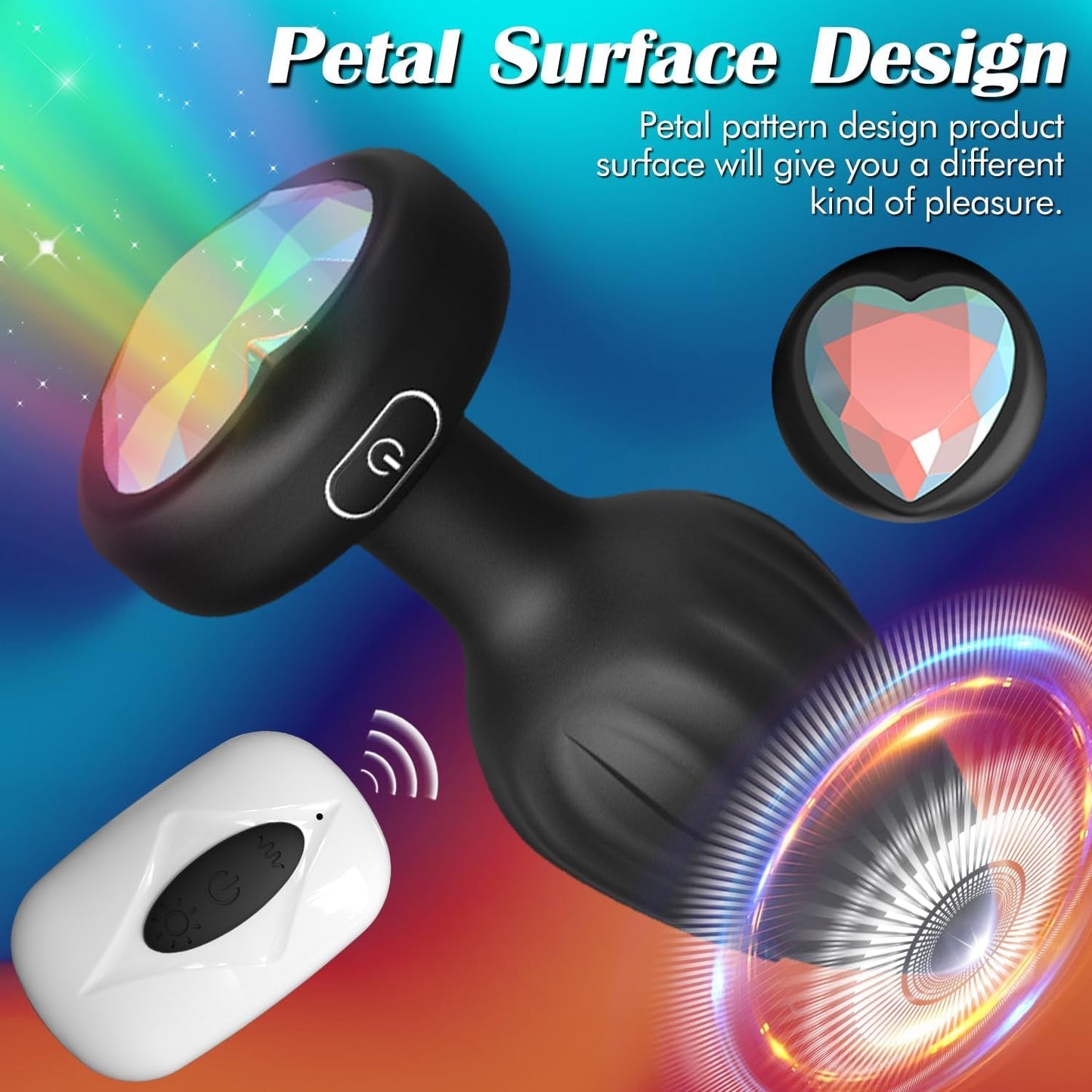 PrismGlow Light-Up Vibrating Butt Plug 10 Modes Remote - Vixen | Nova Network