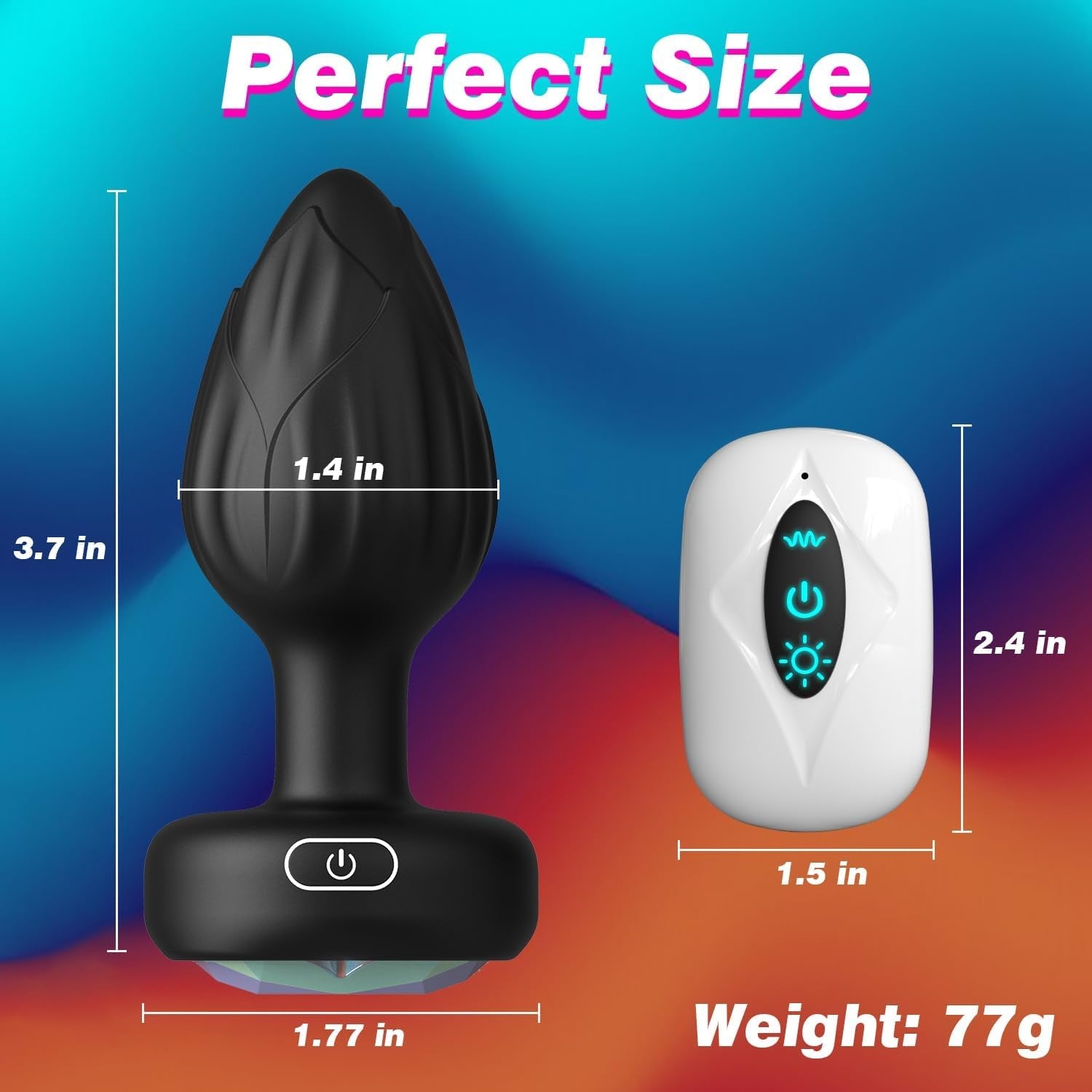 PrismGlow Light-Up Vibrating Butt Plug 10 Modes Remote - Vixen | Nova Network
