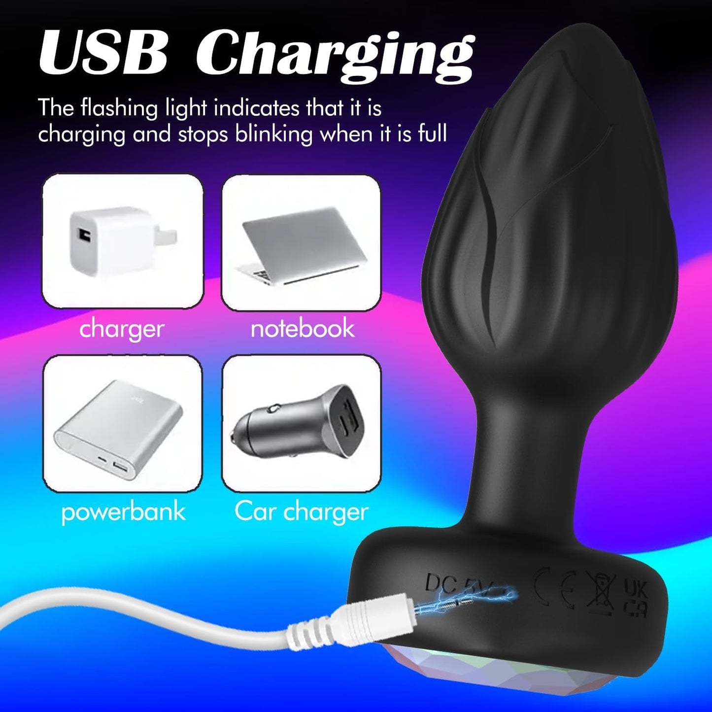 PrismGlow Light-Up Vibrating Butt Plug 10 Modes Remote - Vixen | Nova Network