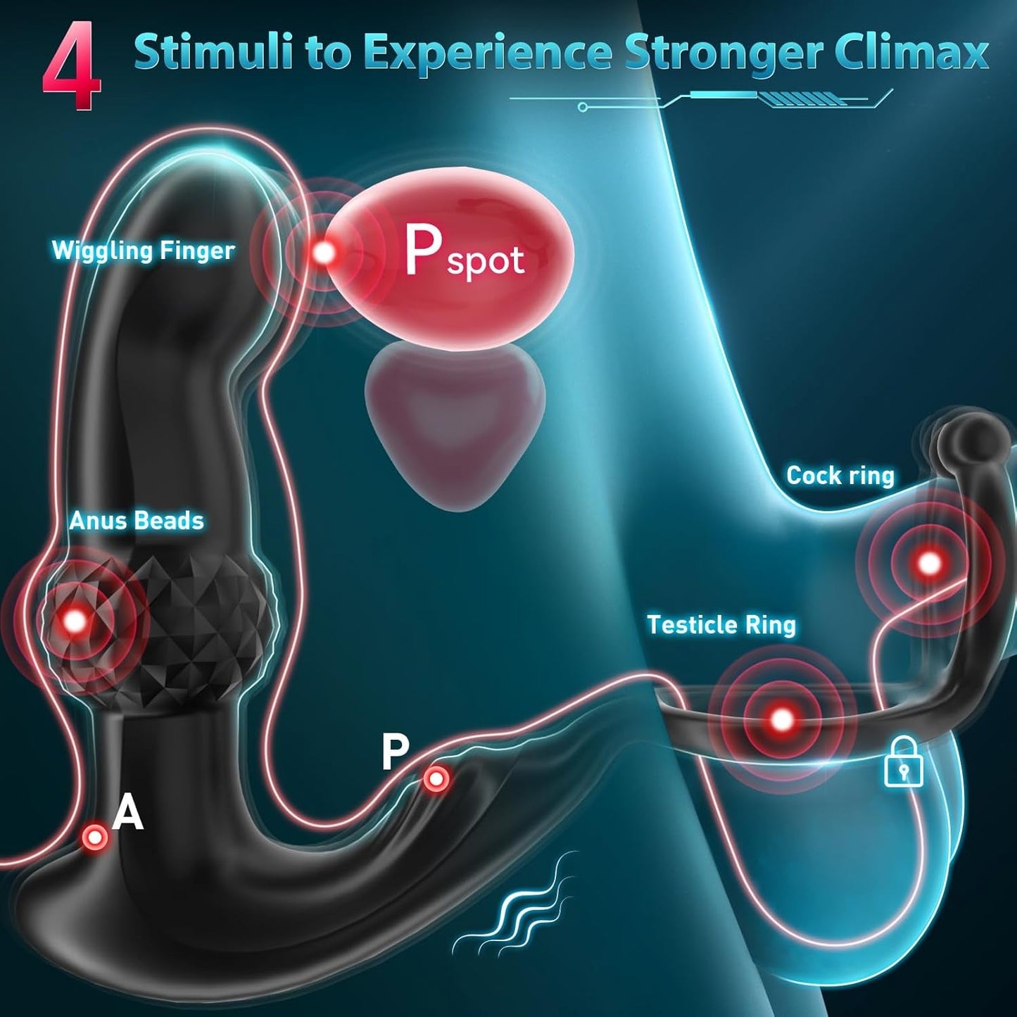 Prostate Massager Anal Vibrator, AI Sync Male Sex Toys for Men Sex Toy Anal Plug Anal Toys Adult Toys Male Vibrator Butt Plug for Women Remote Control with 7 Wiggling Vibrating Ring Gels & Oils - Vixen | Nova Network