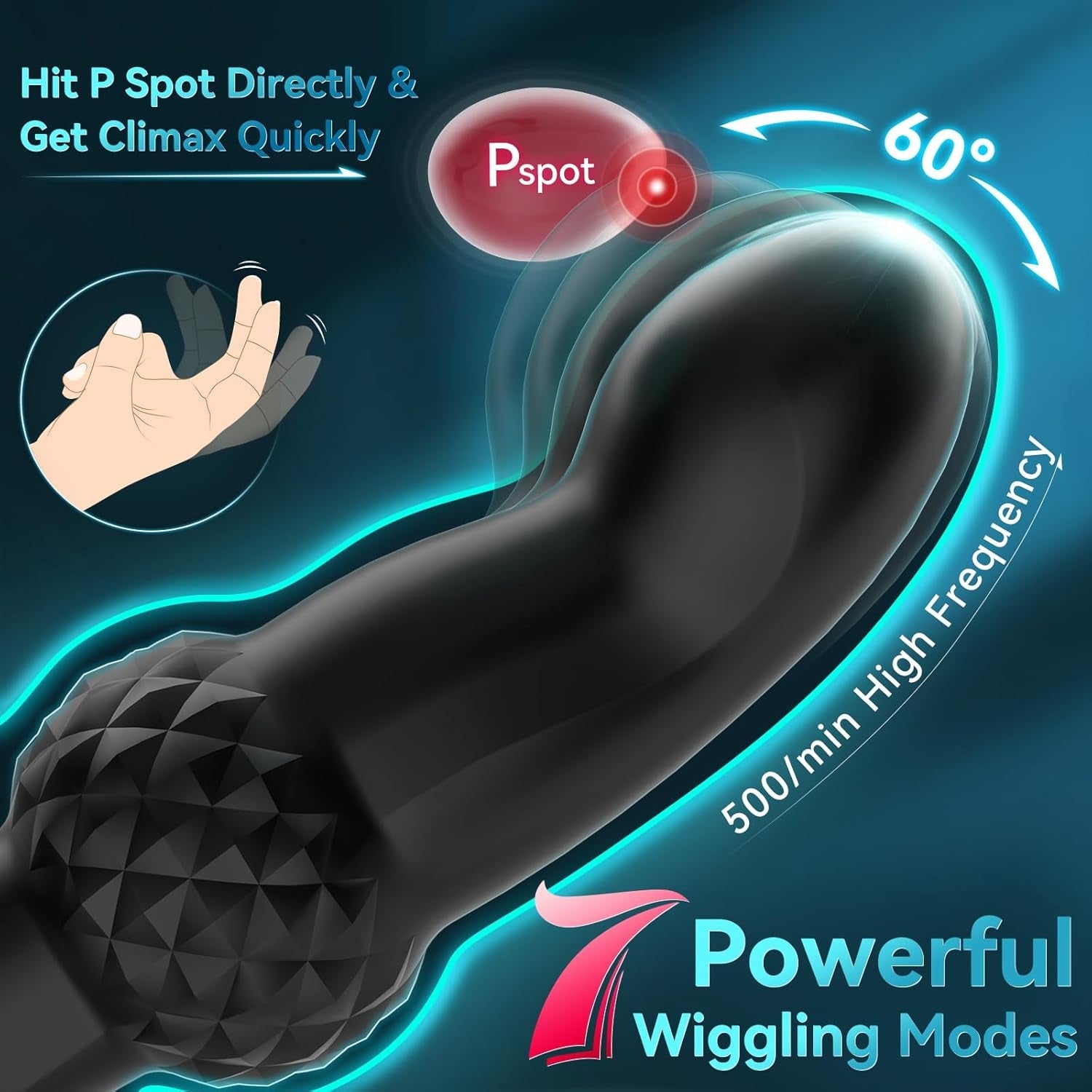 Prostate Massager Anal Vibrator, AI Sync Male Sex Toys for Men Sex Toy Anal Plug Anal Toys Adult Toys Male Vibrator Butt Plug for Women Remote Control with 7 Wiggling Vibrating Ring Gels & Oils - Vixen | Nova Network