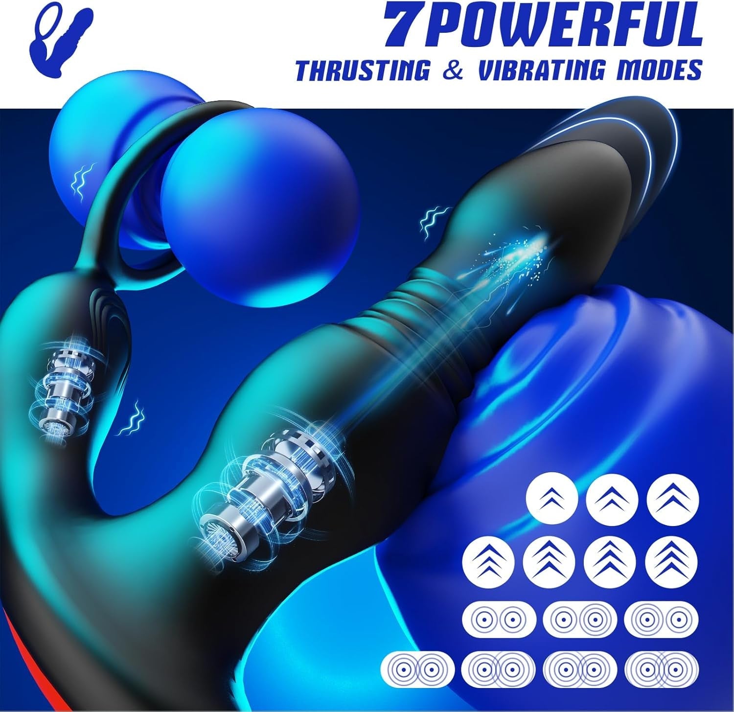 Prostate Massager Anal Vibrator Thrusting Vibrating 7 Modes with Cock Ring Anal Plug Anal Sex Toys P Spot Massager Male Sex Toys for Men Dildos Women Couples AI Sync Remote Control Anal Beads - Vixen | Nova Network