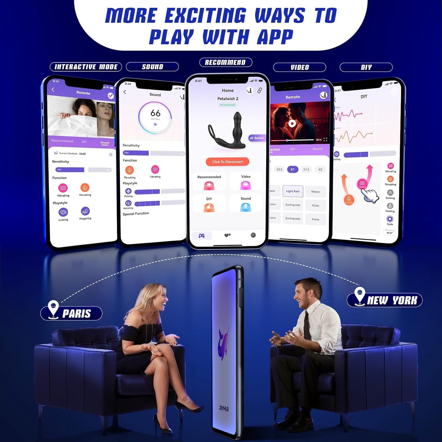 Prostate Massager Anal Vibrator Thrusting Vibrating 7 Modes with Cock Ring Anal Plug Anal Sex Toys P Spot Massager Male Sex Toys for Men Dildos Women Couples AI Sync Remote Control Anal Beads - Vixen | Nova Network