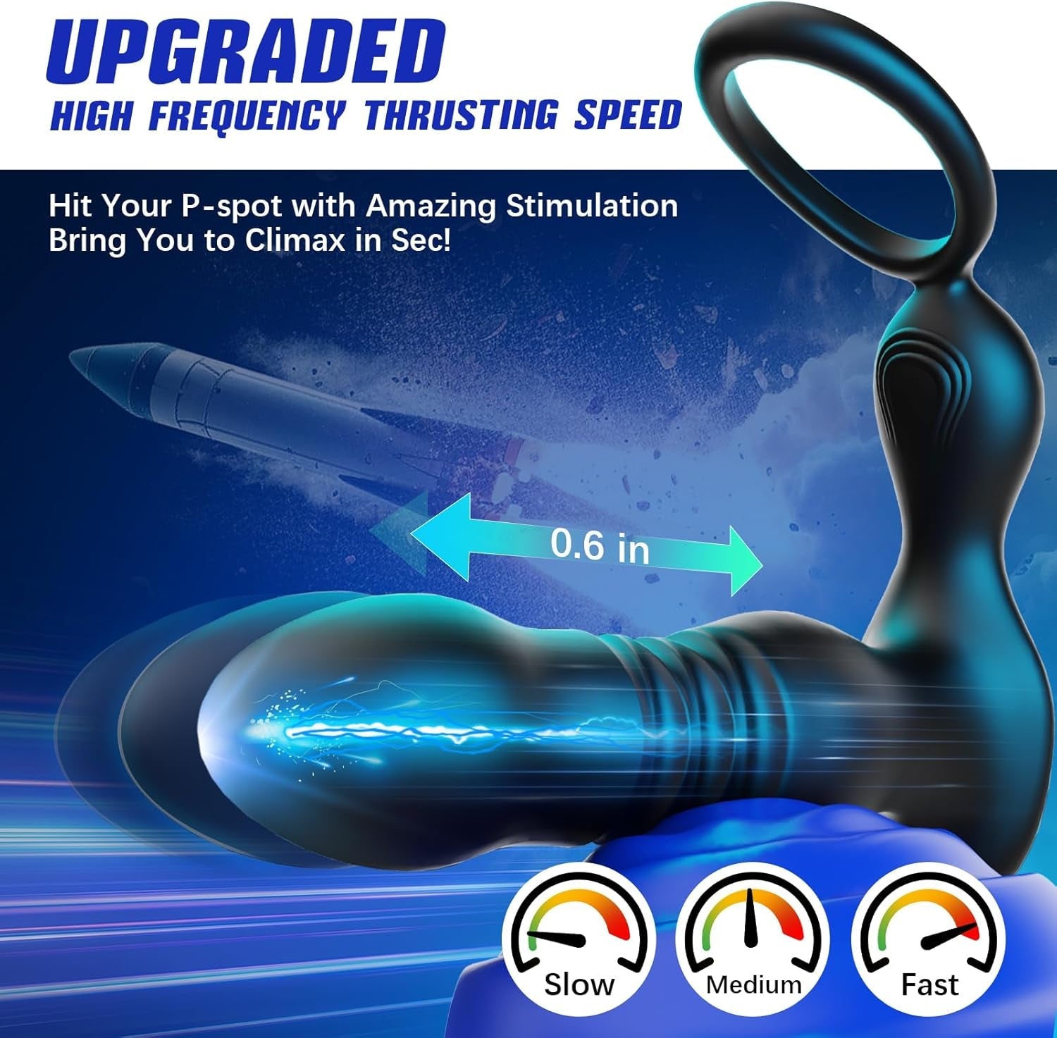 Prostate Massager Anal Vibrator Thrusting Vibrating 7 Modes with Cock Ring Anal Plug Anal Sex Toys P Spot Massager Male Sex Toys for Men Dildos Women Couples AI Sync Remote Control Anal Beads - Vixen | Nova Network